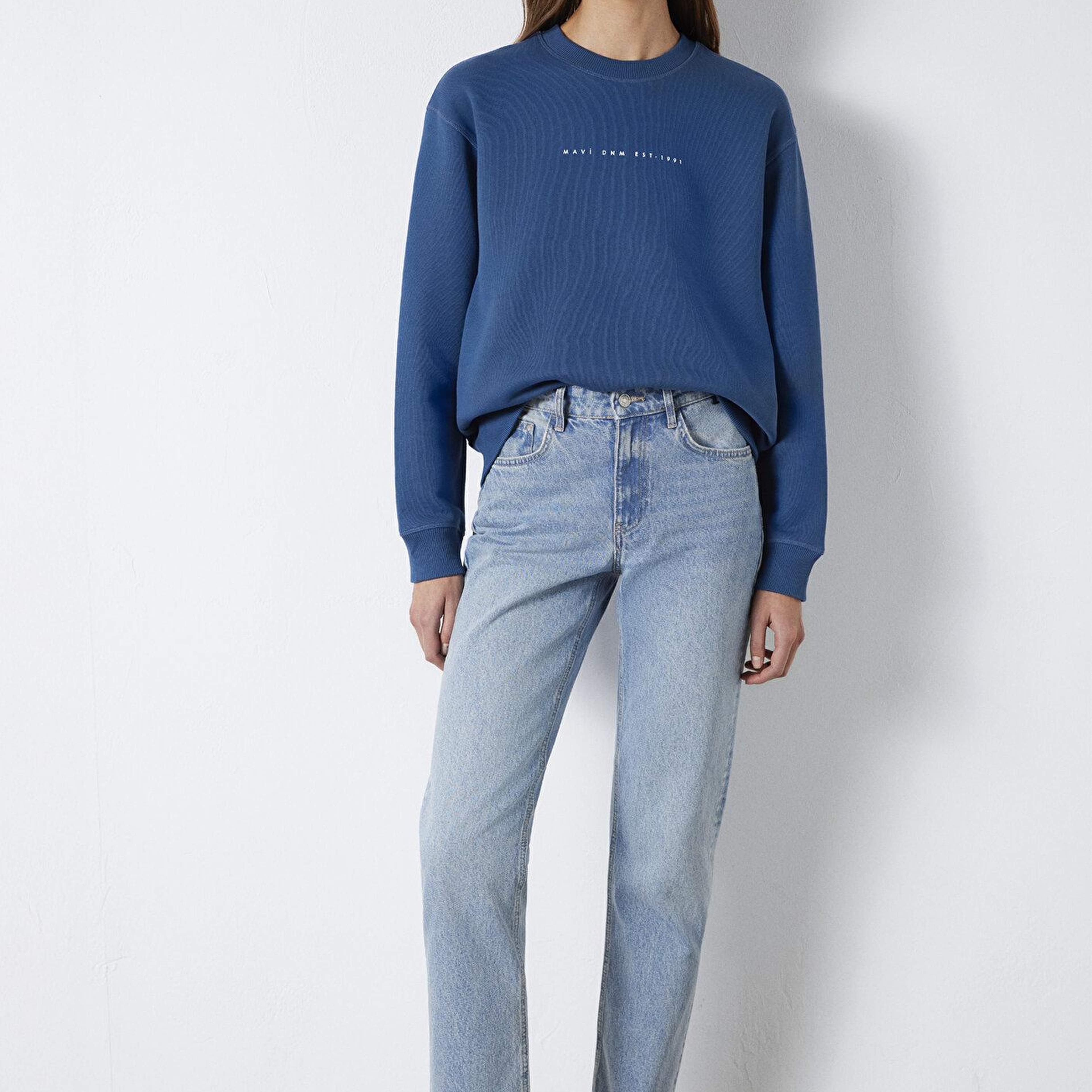 Mavi Mavi Denim Baskılı Mavi Sweatshirt 1S10525-70760