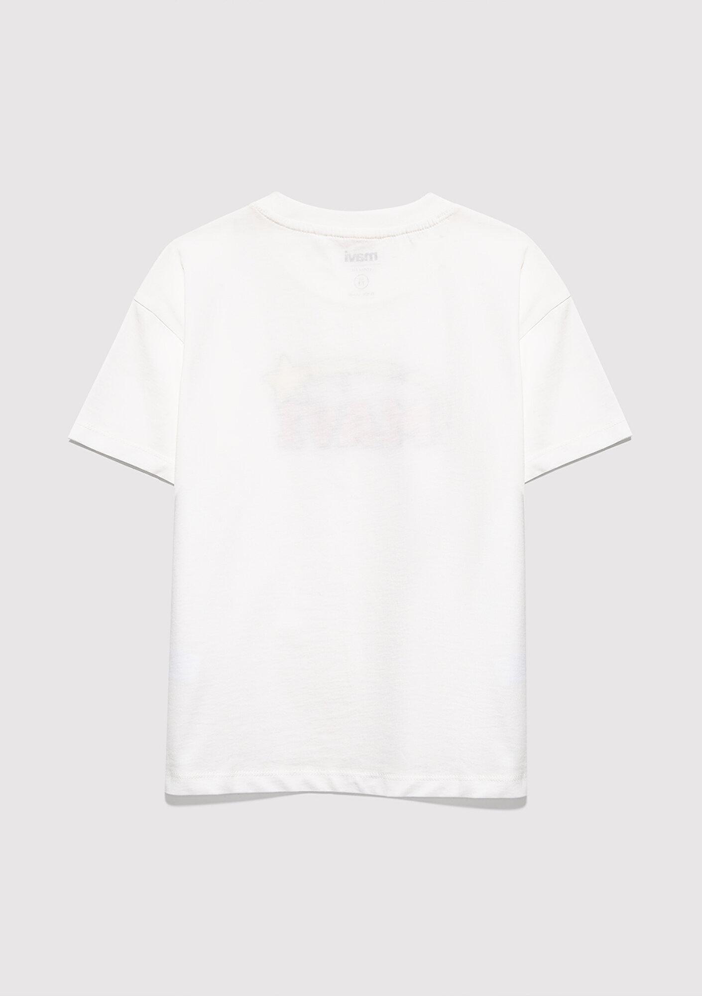 Mavi Mavi Baskılı Ekru Tişört Loose Fit / Bol Rahat Kesim 7610471-70057