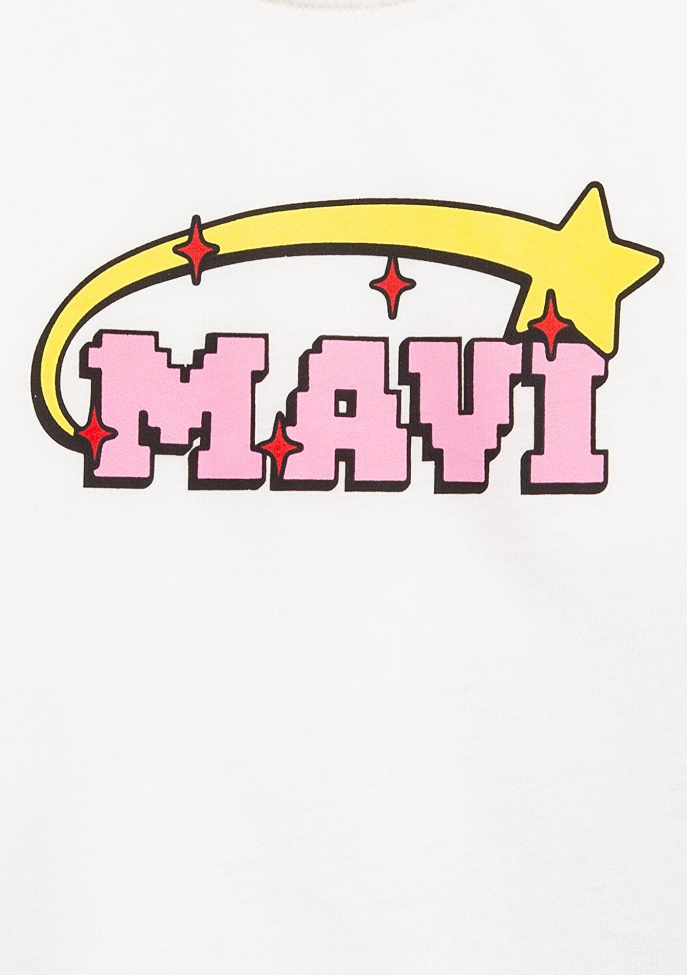 Mavi Mavi Baskılı Ekru Tişört Loose Fit / Bol Rahat Kesim 7610471-70057
