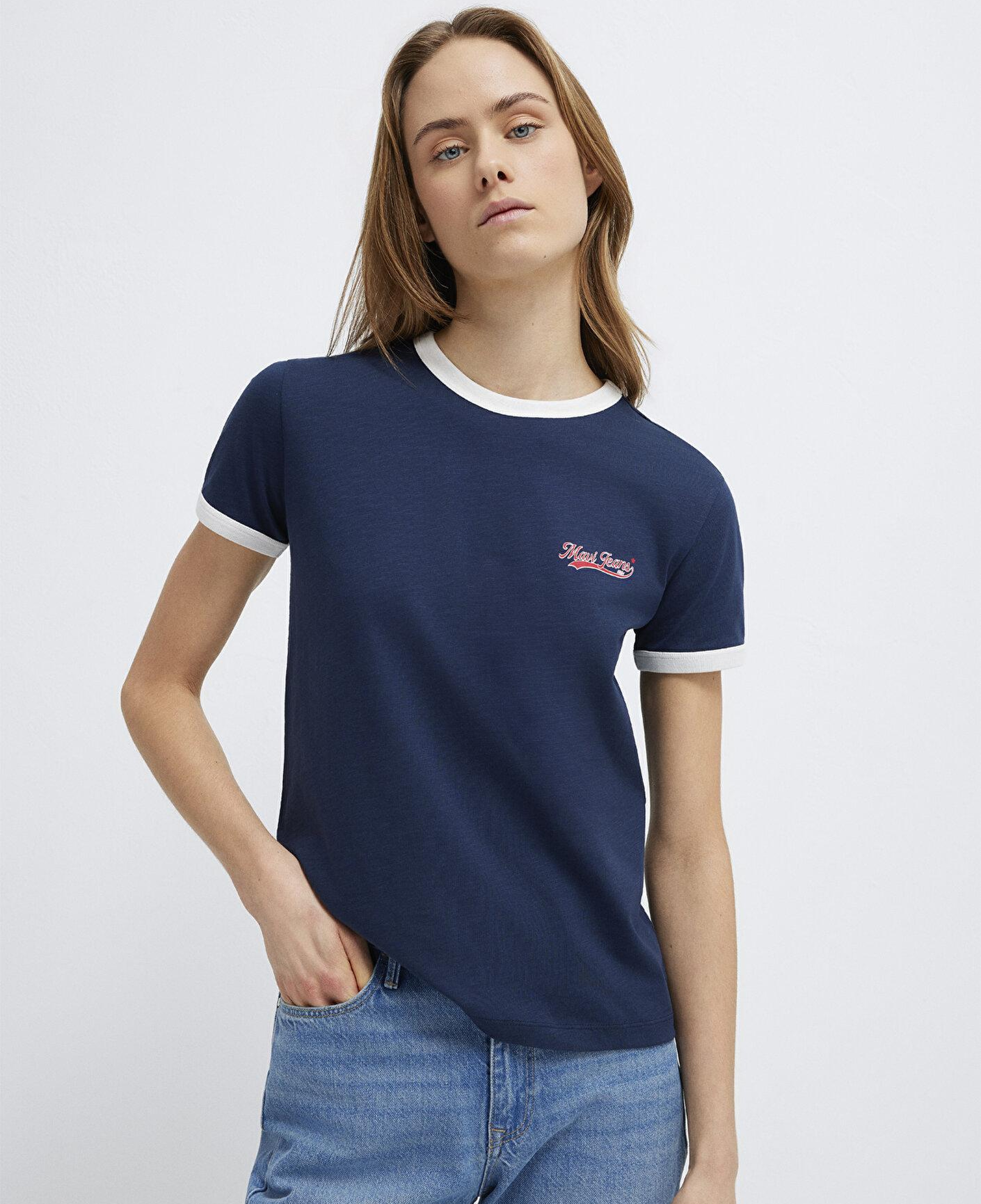 Mavi Mavi Logo Baskılı Lacivert Tişört Regular Fit / Normal Kesim 1613864-82318