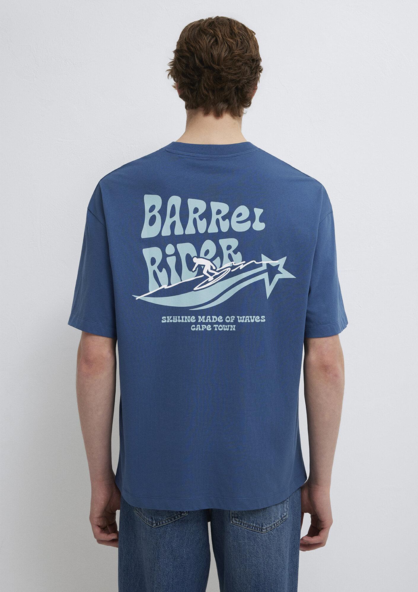 Mavi Cape Town Baskılı Lacivert Tişört Oversize / Geniş Kesim 0613297-70718