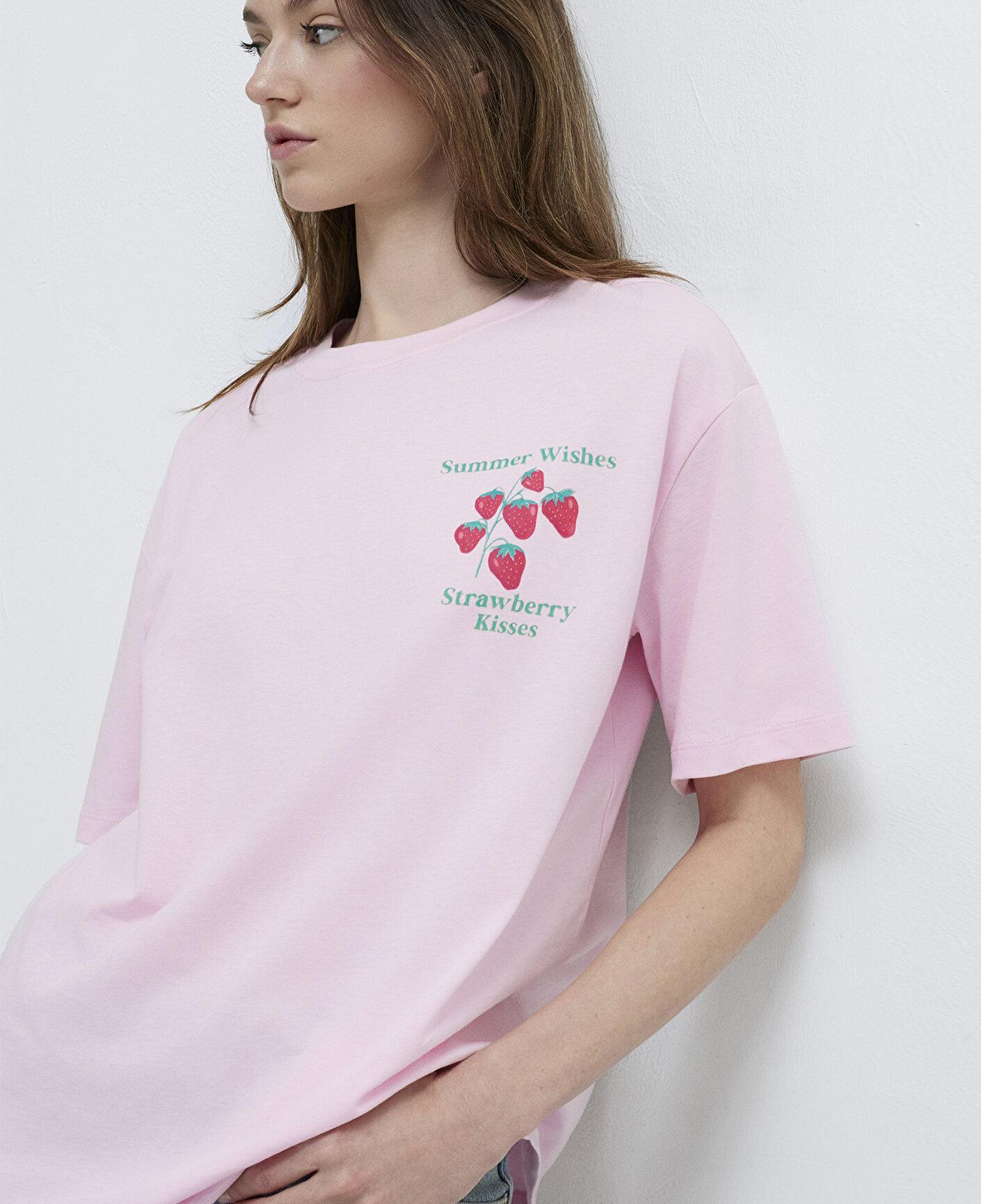 Mavi Sicilia Baskılı Pembe Tişört Loose Fit / Bol Rahat Kesim 1614007-86953