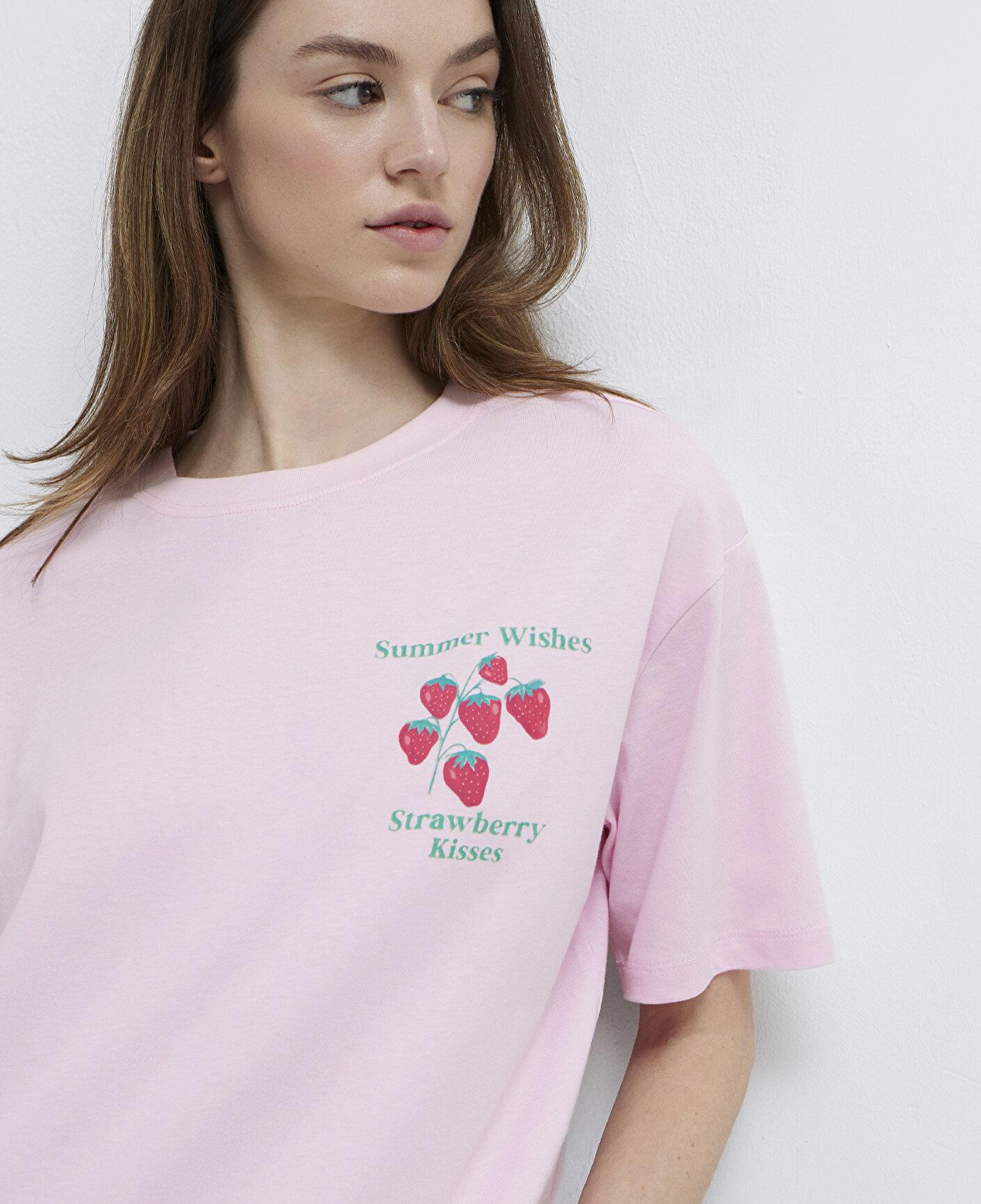 Mavi Sicilia Baskılı Pembe Tişört Loose Fit / Bol Rahat Kesim 1614007-86953