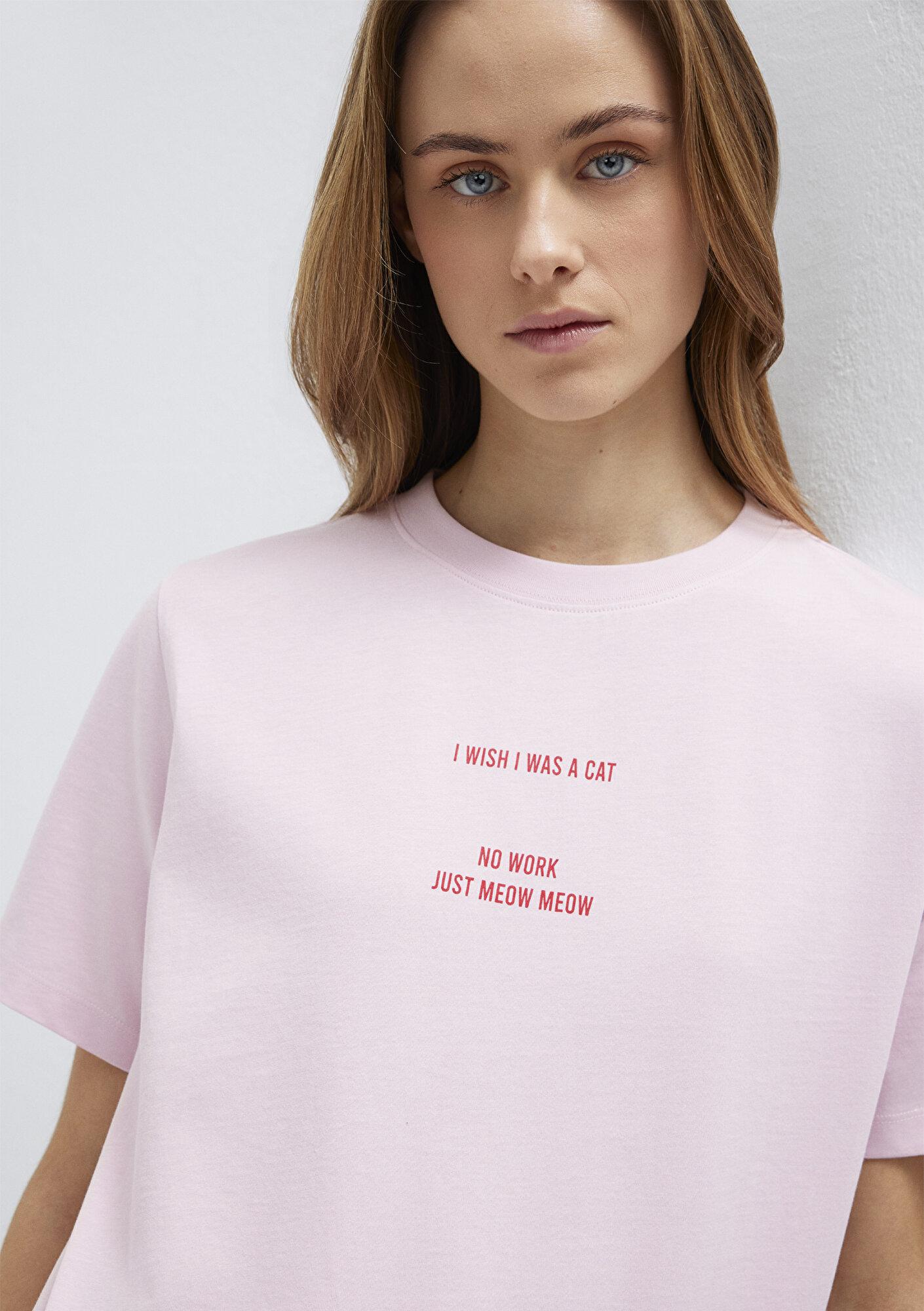 Mavi Slogan Baskılı Pembe Tişört Regular Fit / Normal Kesim 1614011-86953