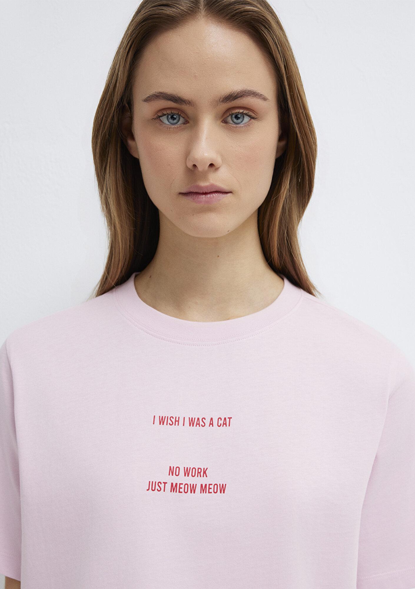 Mavi Slogan Baskılı Pembe Tişört Regular Fit / Normal Kesim 1614011-86953
