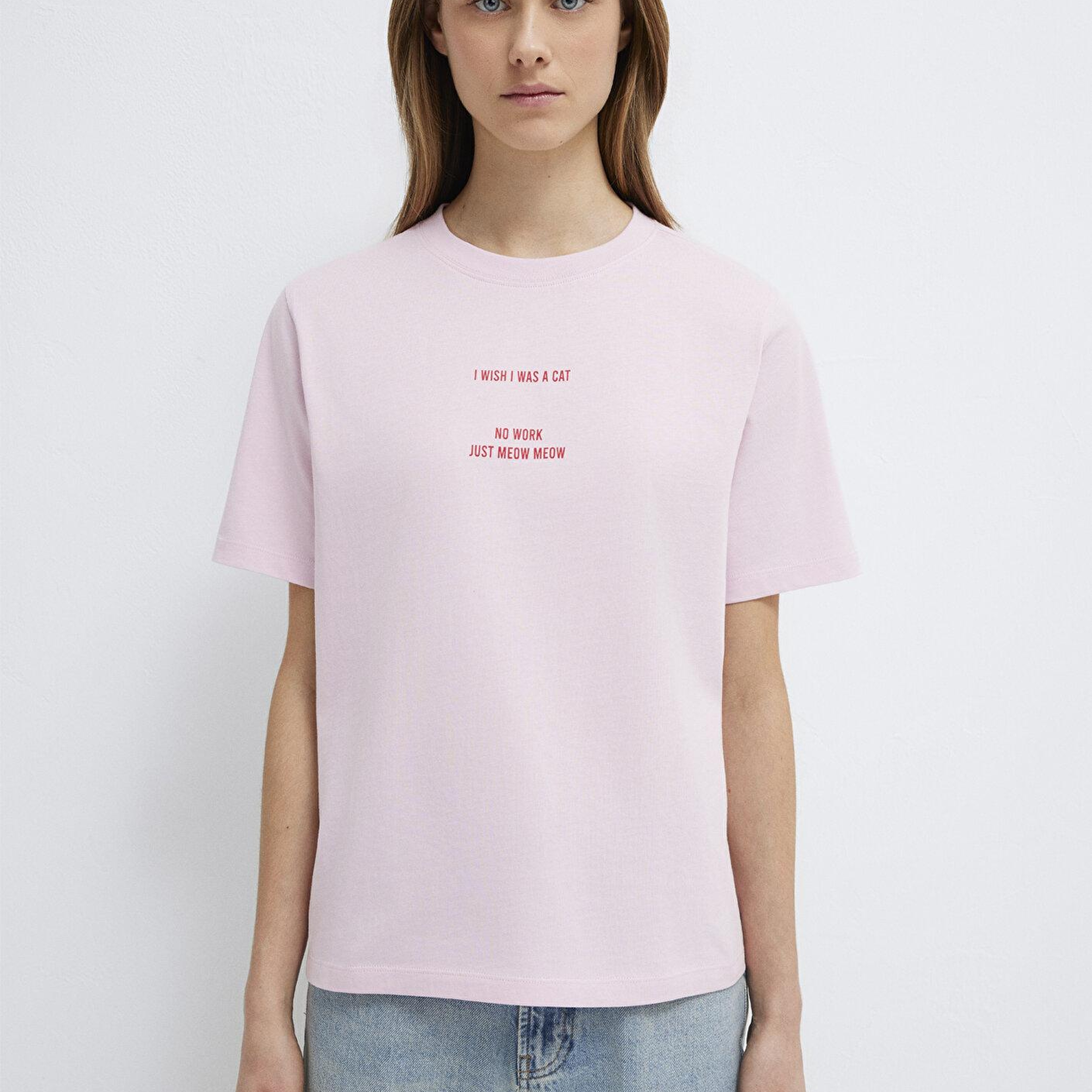 Mavi Slogan Baskılı Pembe Tişört Regular Fit / Normal Kesim 1614011-86953