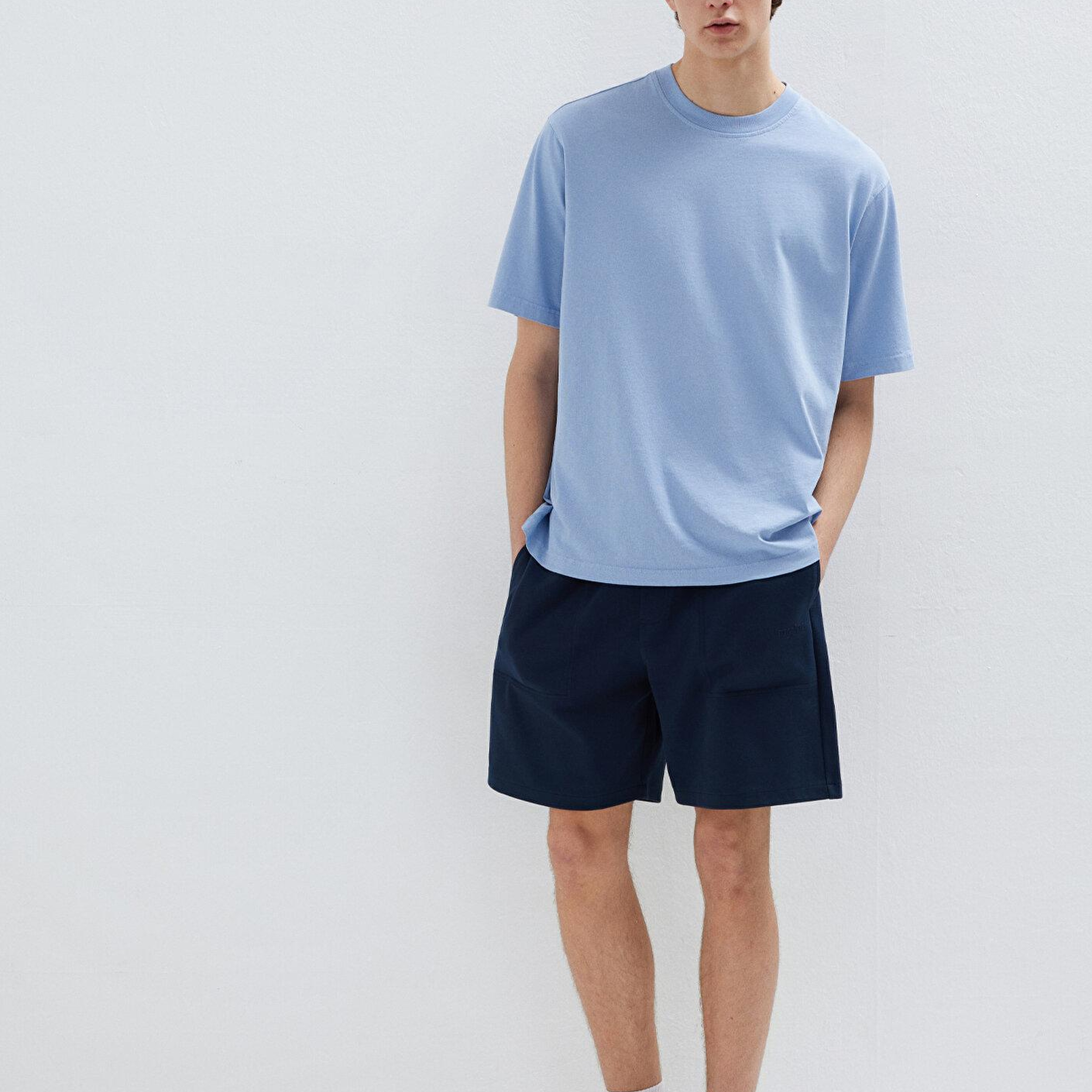 Mavi MVJNS Baskılı Lacivert İnterlok Şort 0010586-82318