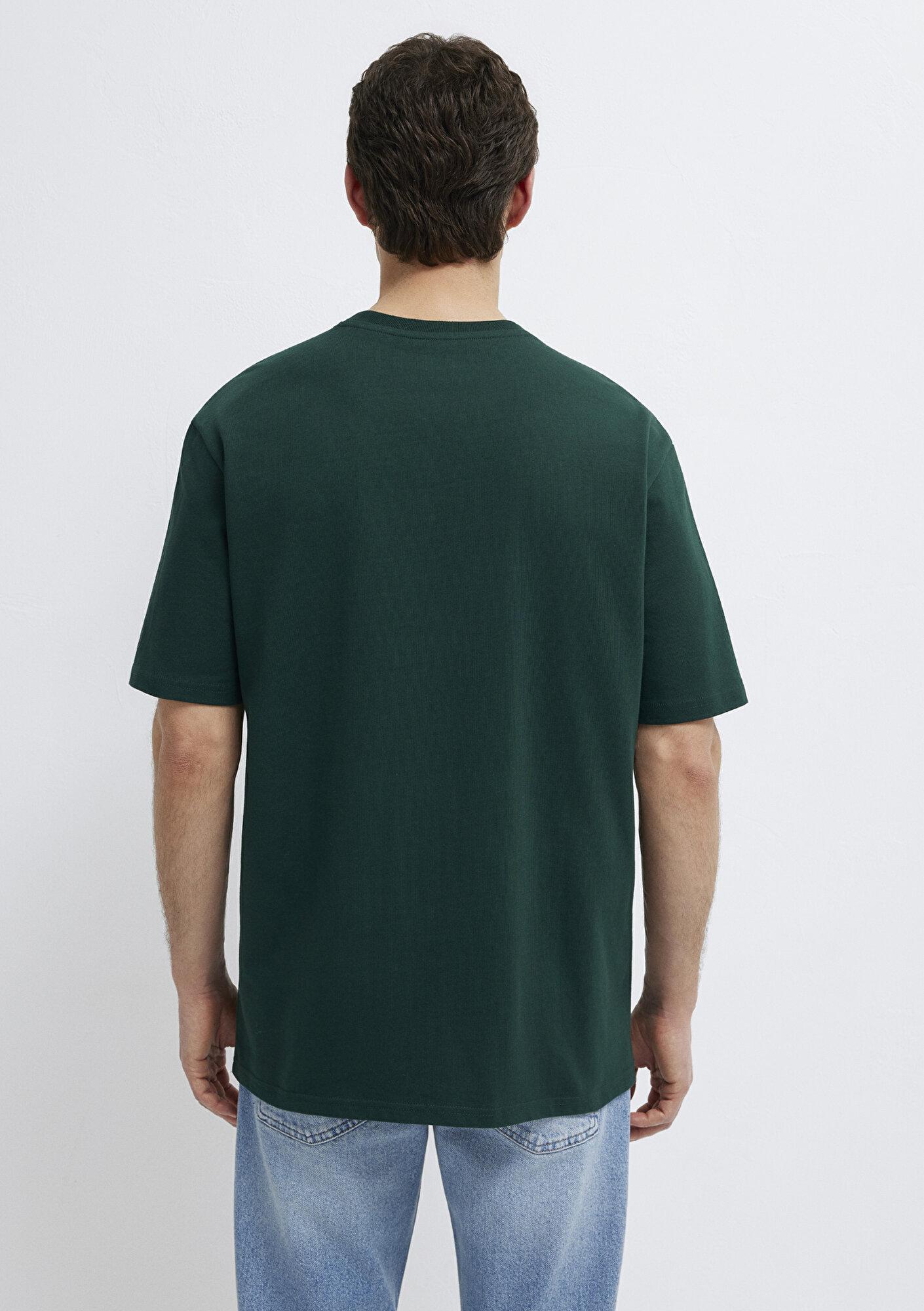 Mavi Yeşil Basic Tişört Loose Fit / Bol Rahat Kesim 0611924-85173