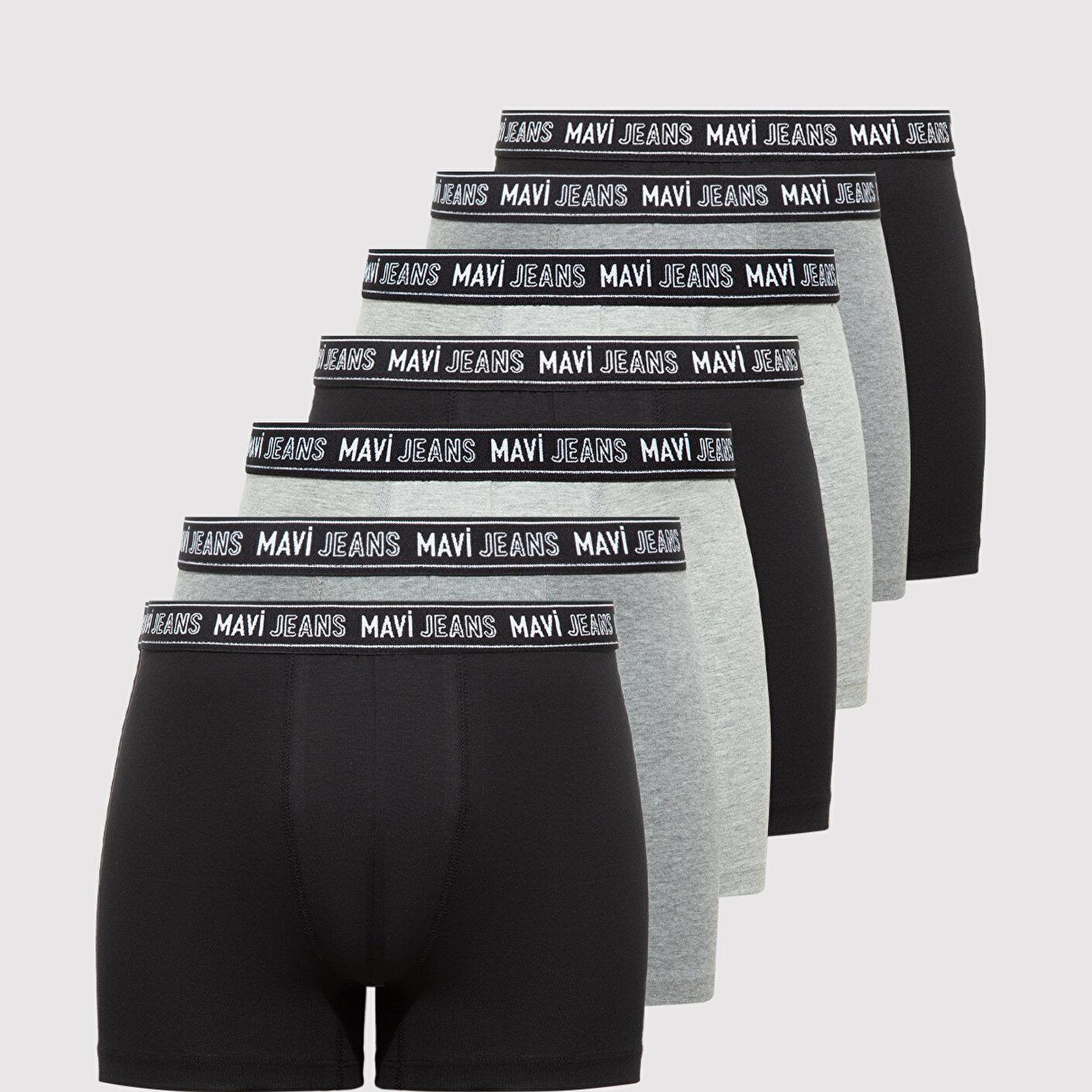 Mavi 7li Siyah Basic Boxer 0912288-900