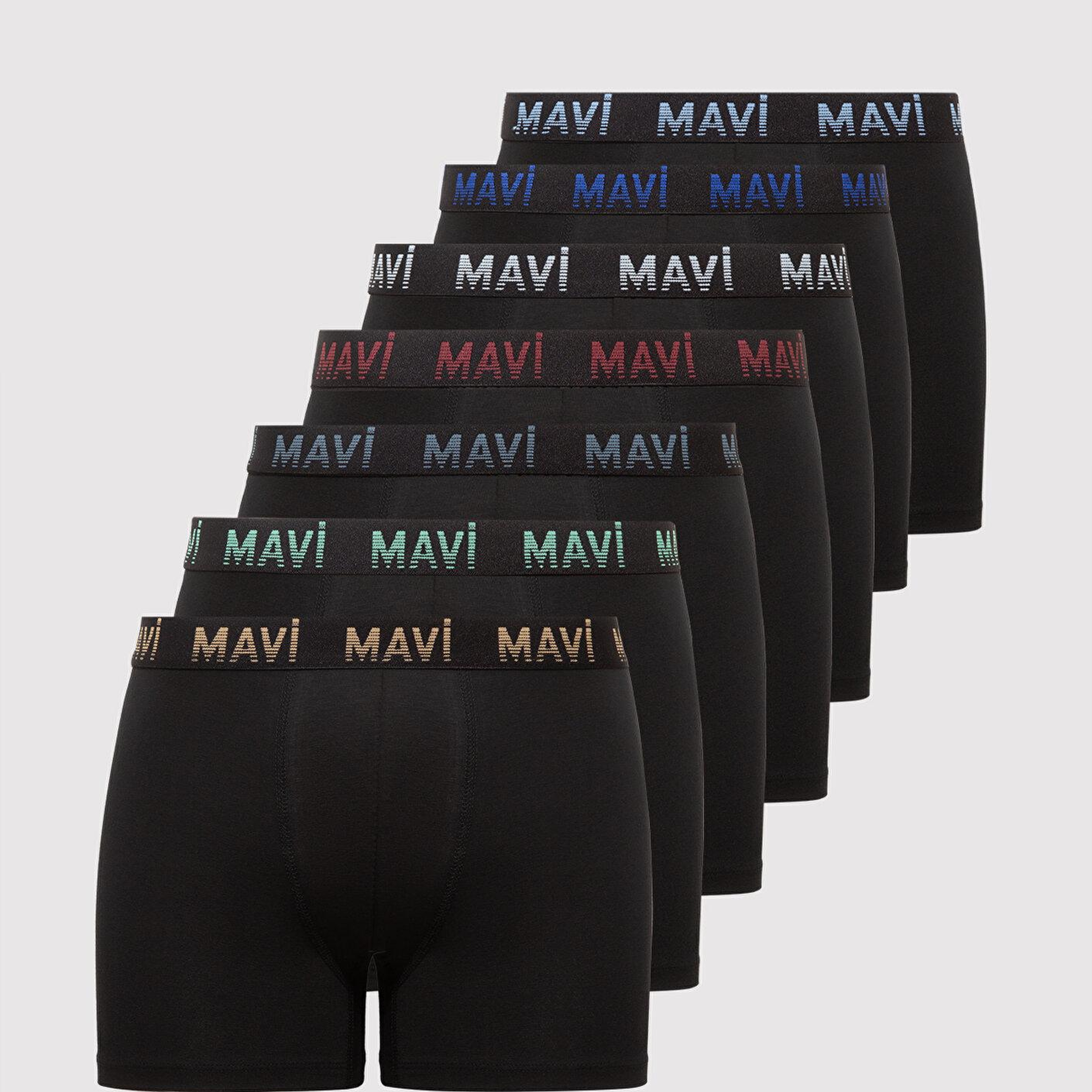 Mavi 7li Siyah Basic Boxer 0912287-900