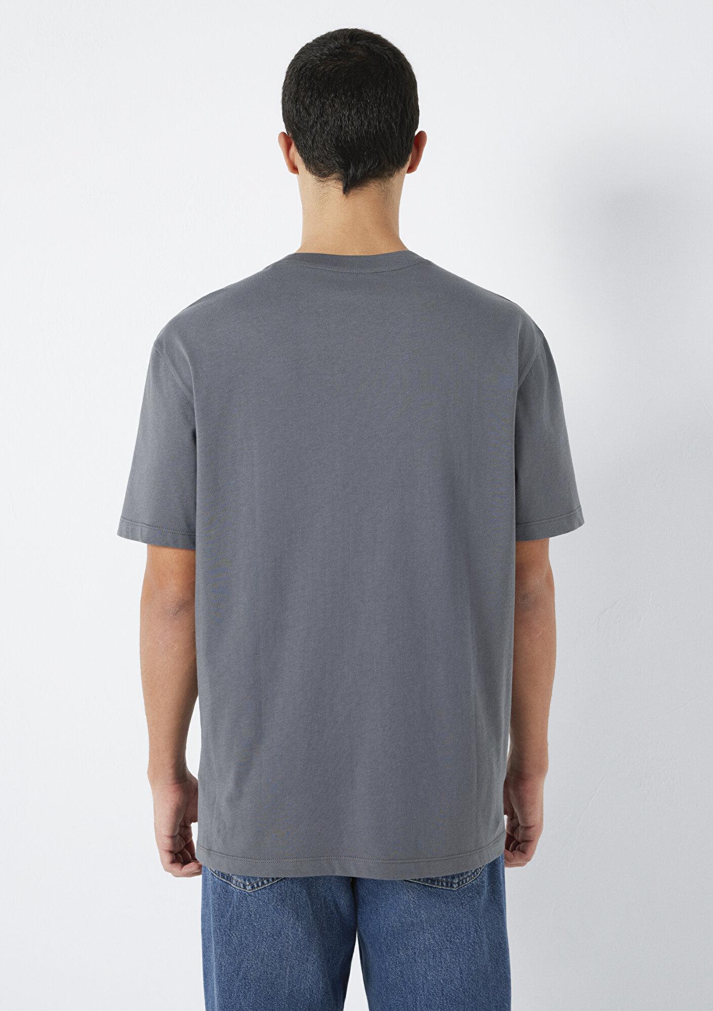 Mavi Mavi Baskılı Gri Tişört Loose Fit / Bol Rahat Kesim 0612840-80776