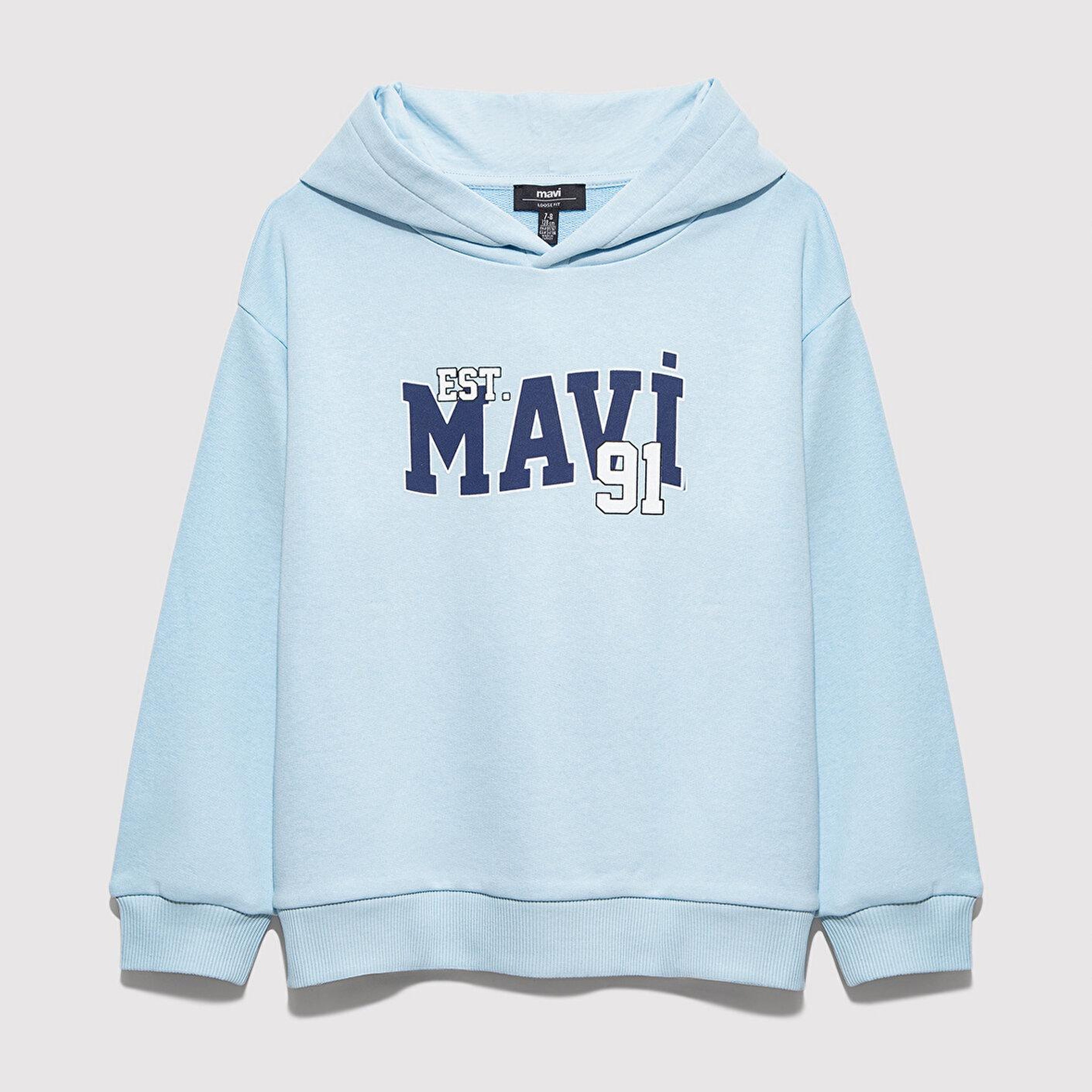 Mavi Mavi Baskılı Açık Mavi Sweatshirt 6S10139-89314