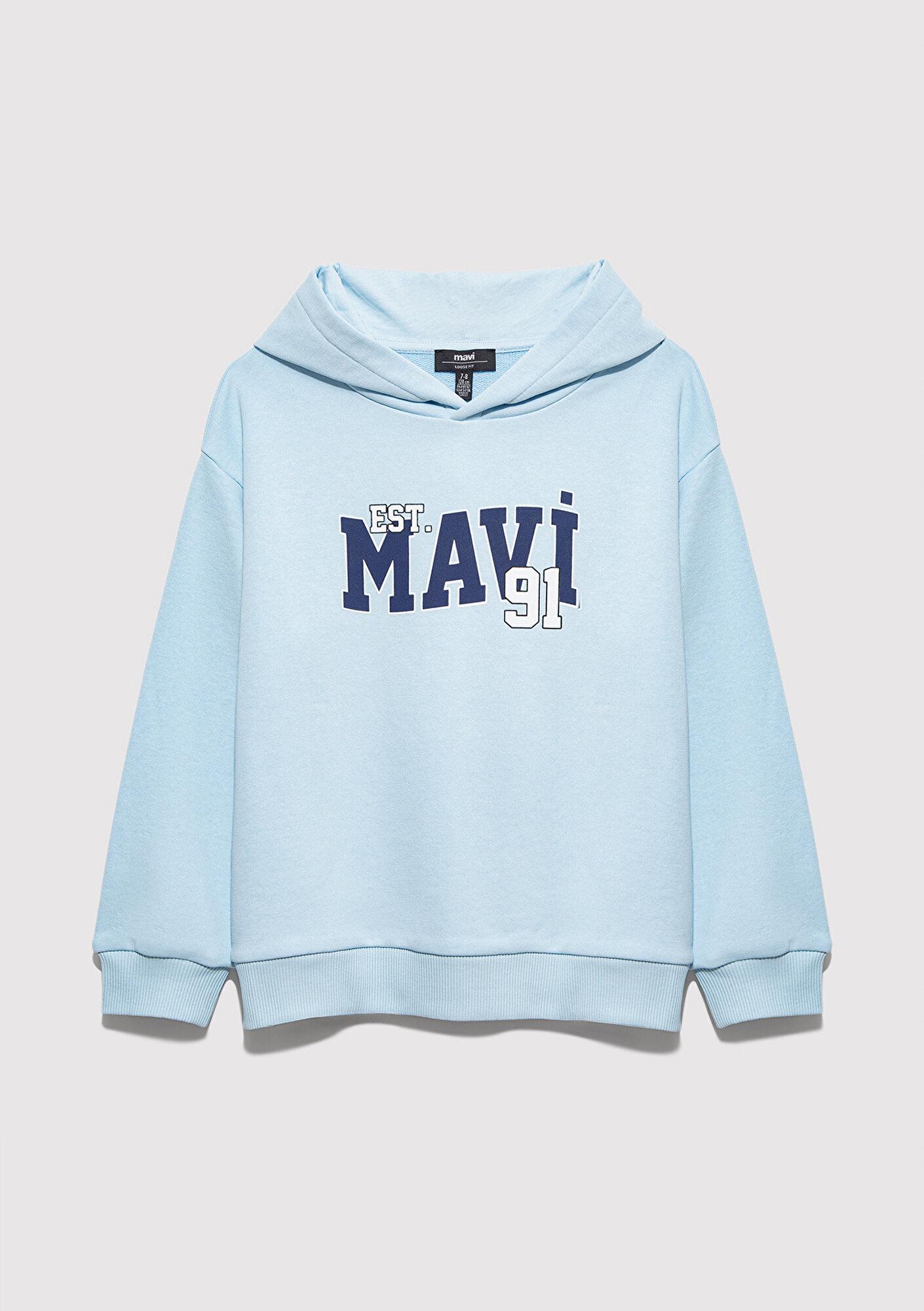 Mavi Mavi Baskılı Açık Mavi Sweatshirt 6S10139-89314