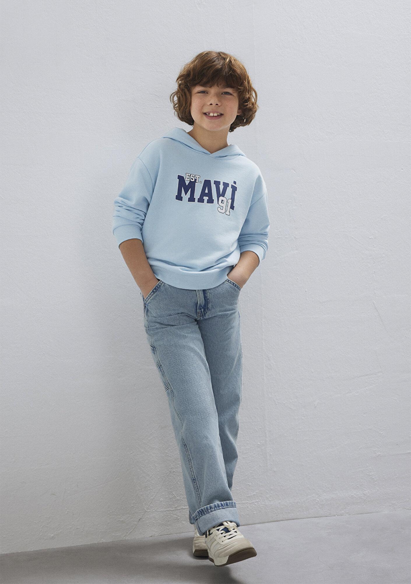 Mavi Mavi Baskılı Açık Mavi Sweatshirt 6S10139-89314