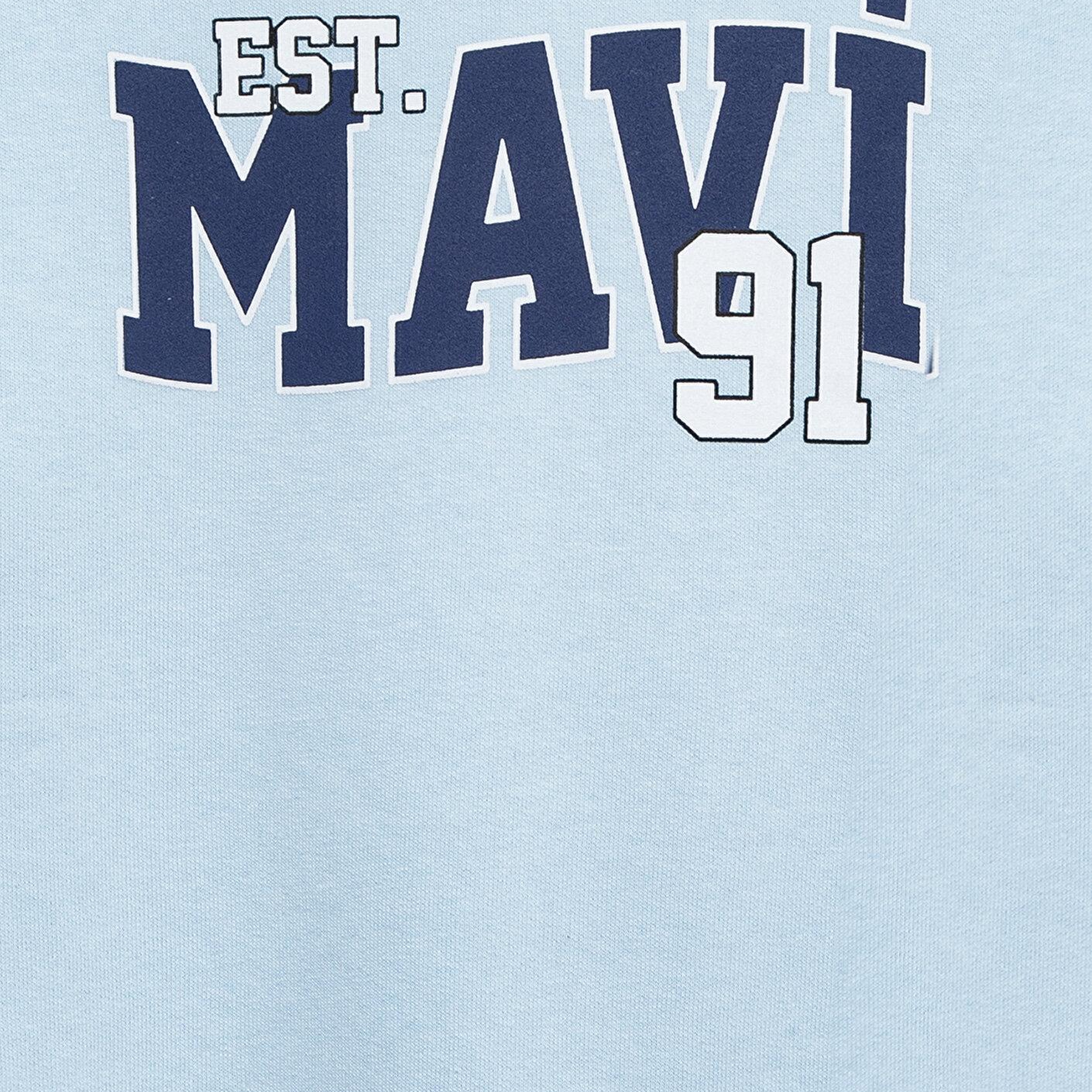 Mavi Mavi Baskılı Açık Mavi Sweatshirt 6S10139-89314