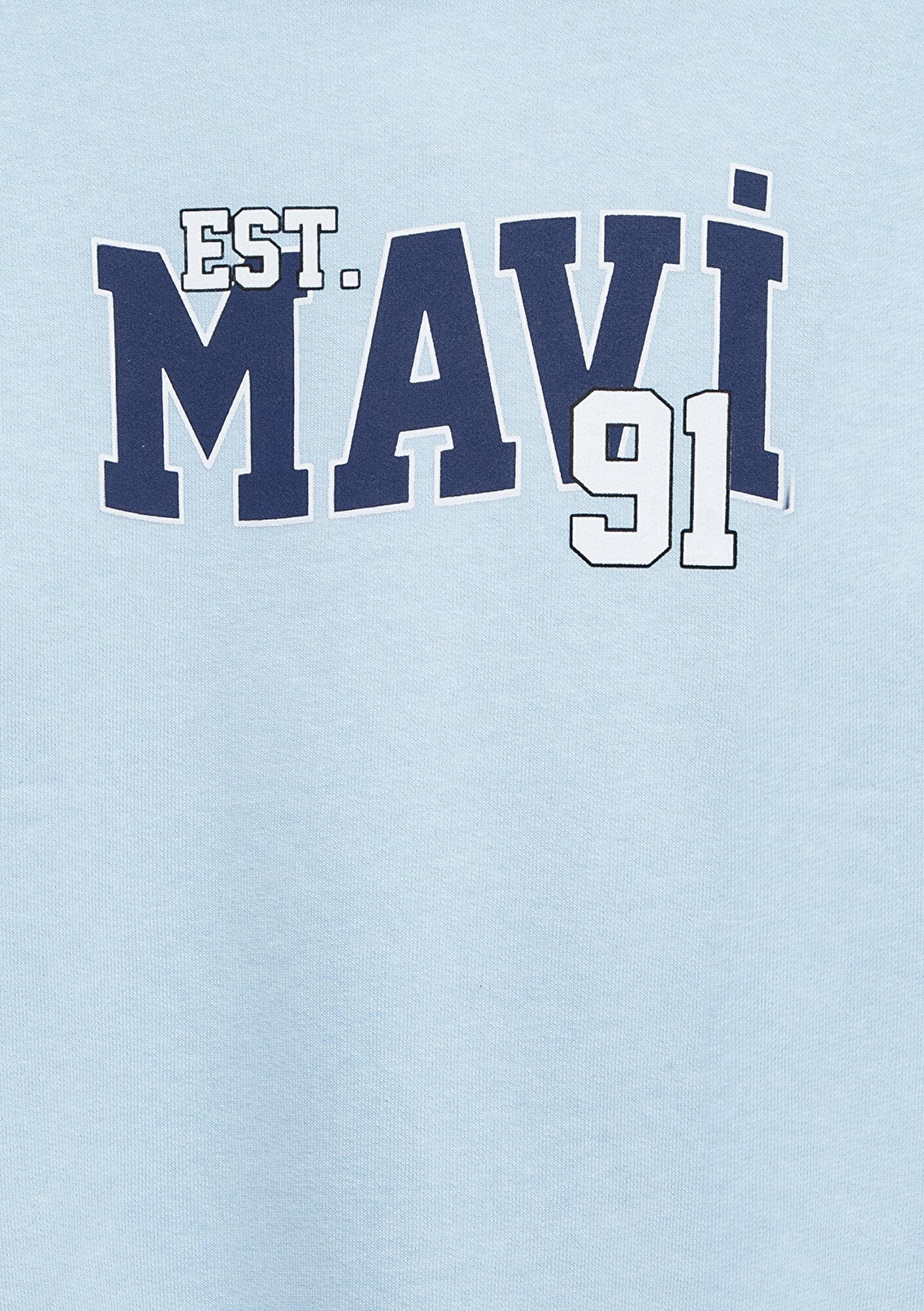 Mavi Mavi Baskılı Açık Mavi Sweatshirt 6S10139-89314