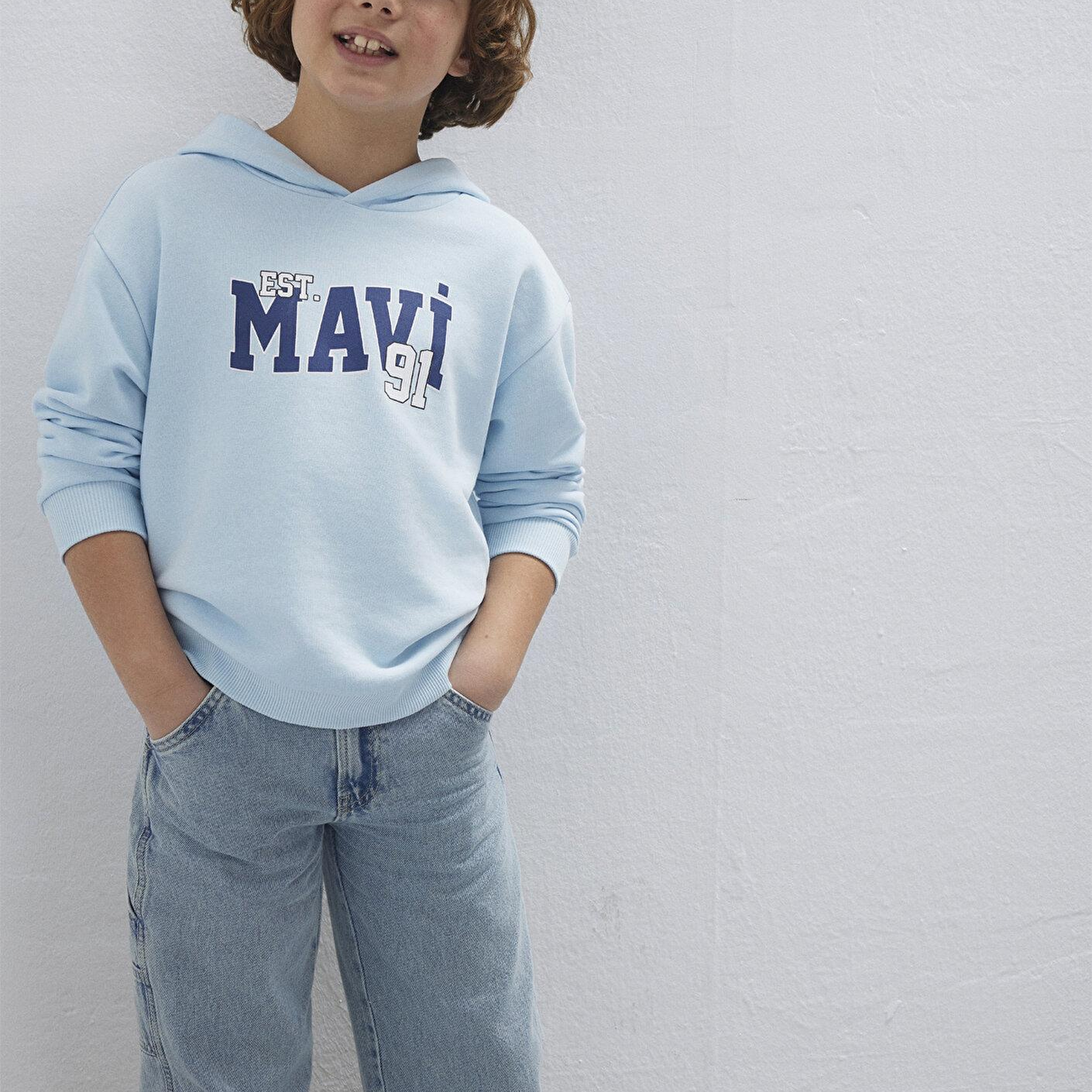 Mavi Mavi Baskılı Açık Mavi Sweatshirt 6S10139-89314