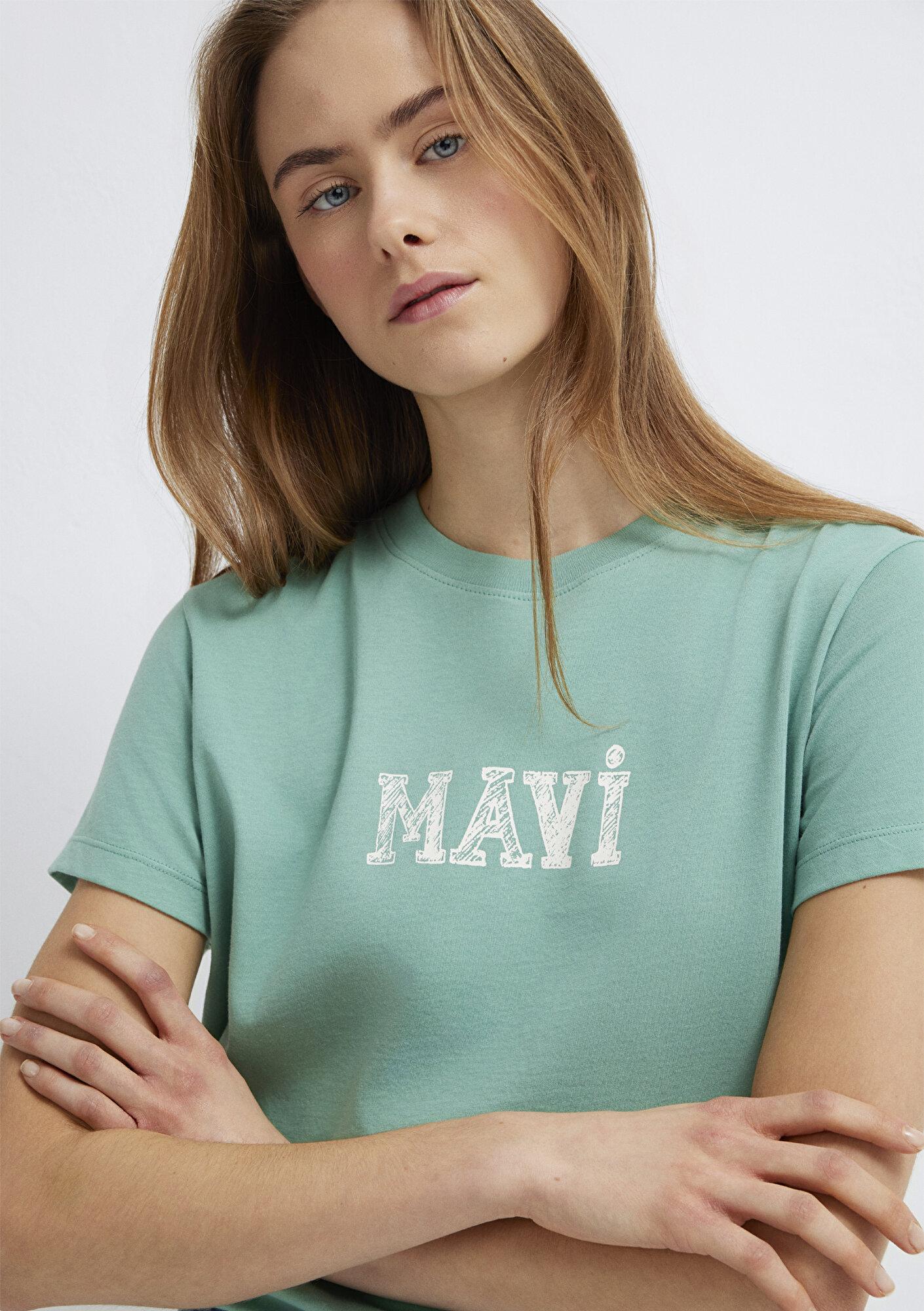 Mavi Mavi Baskılı Yeşil Tişört Regular Fit / Normal Kesim 1612232-71480