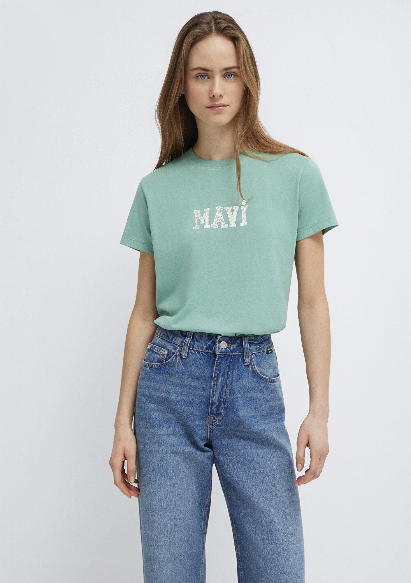 Mavi Mavi Baskılı Yeşil Tişört Regular Fit / Normal Kesim 1612232-71480