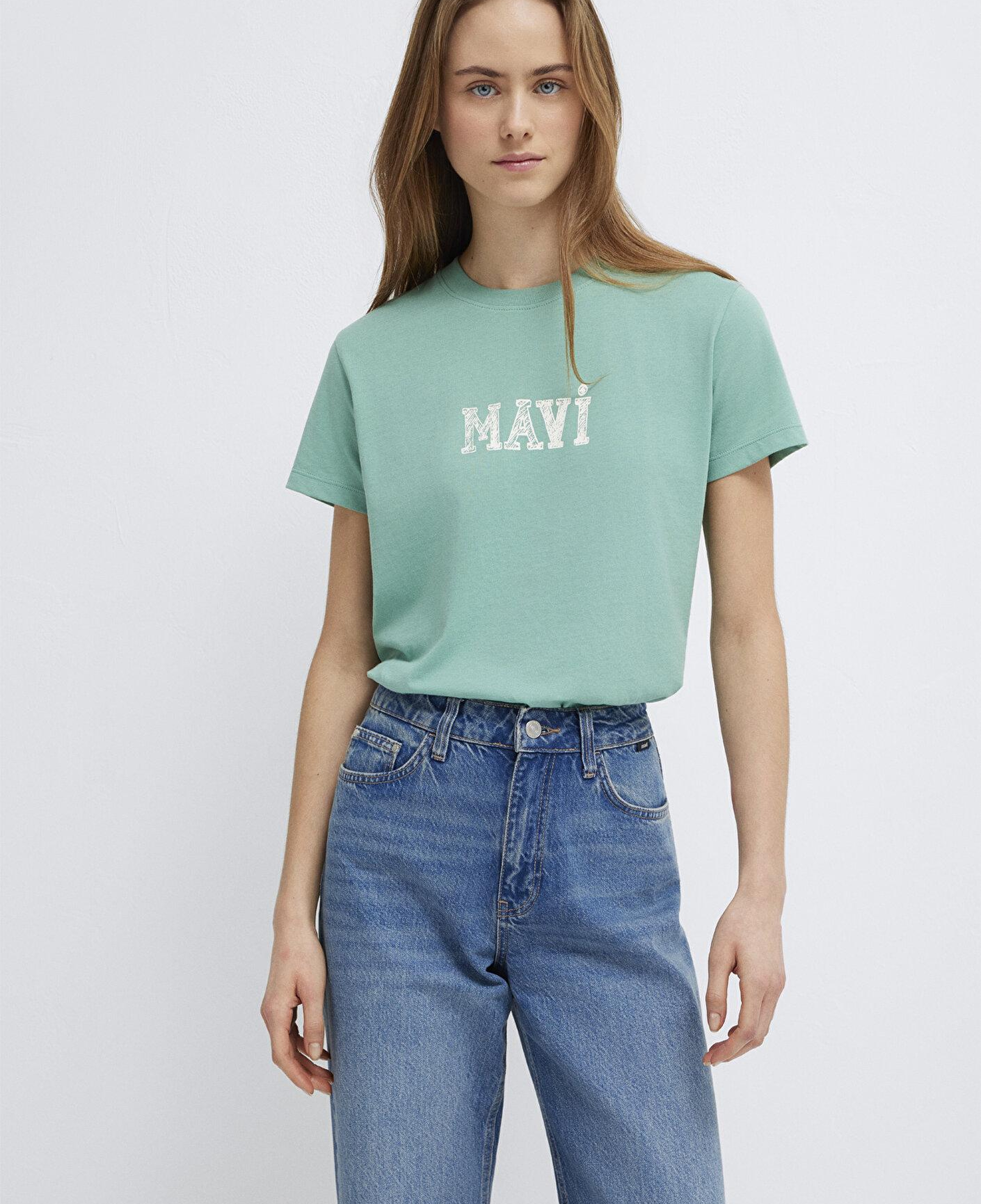Mavi Mavi Baskılı Yeşil Tişört Regular Fit / Normal Kesim 1612232-71480