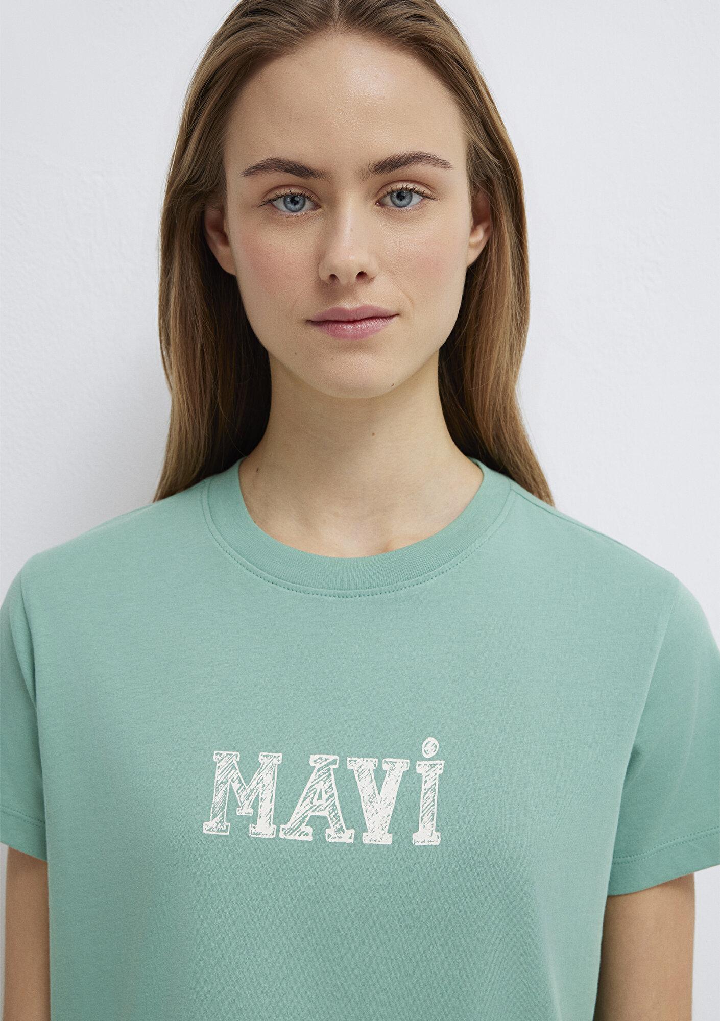 Mavi Mavi Baskılı Yeşil Tişört Regular Fit / Normal Kesim 1612232-71480