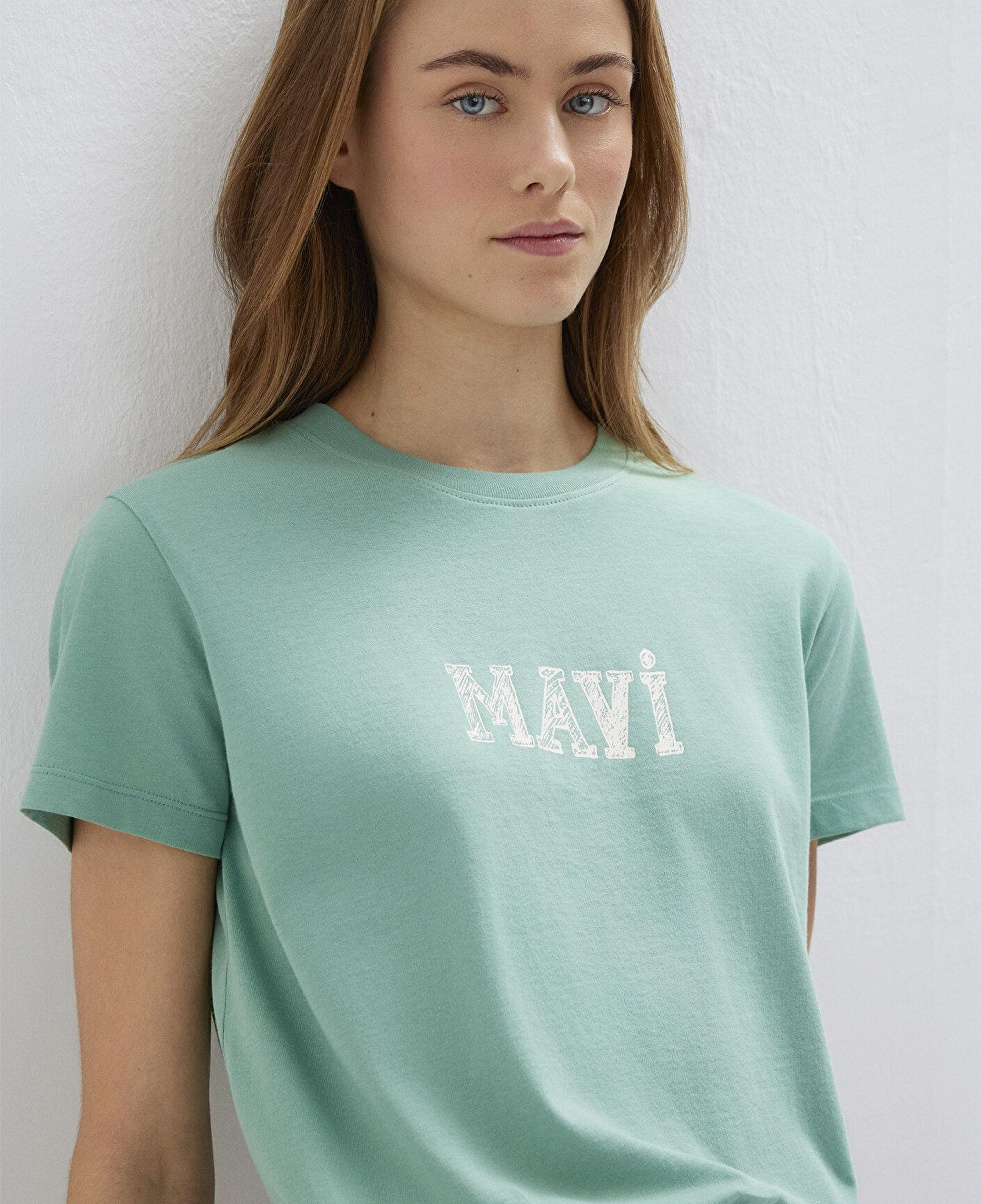 Mavi Mavi Baskılı Yeşil Tişört Regular Fit / Normal Kesim 1612232-71480