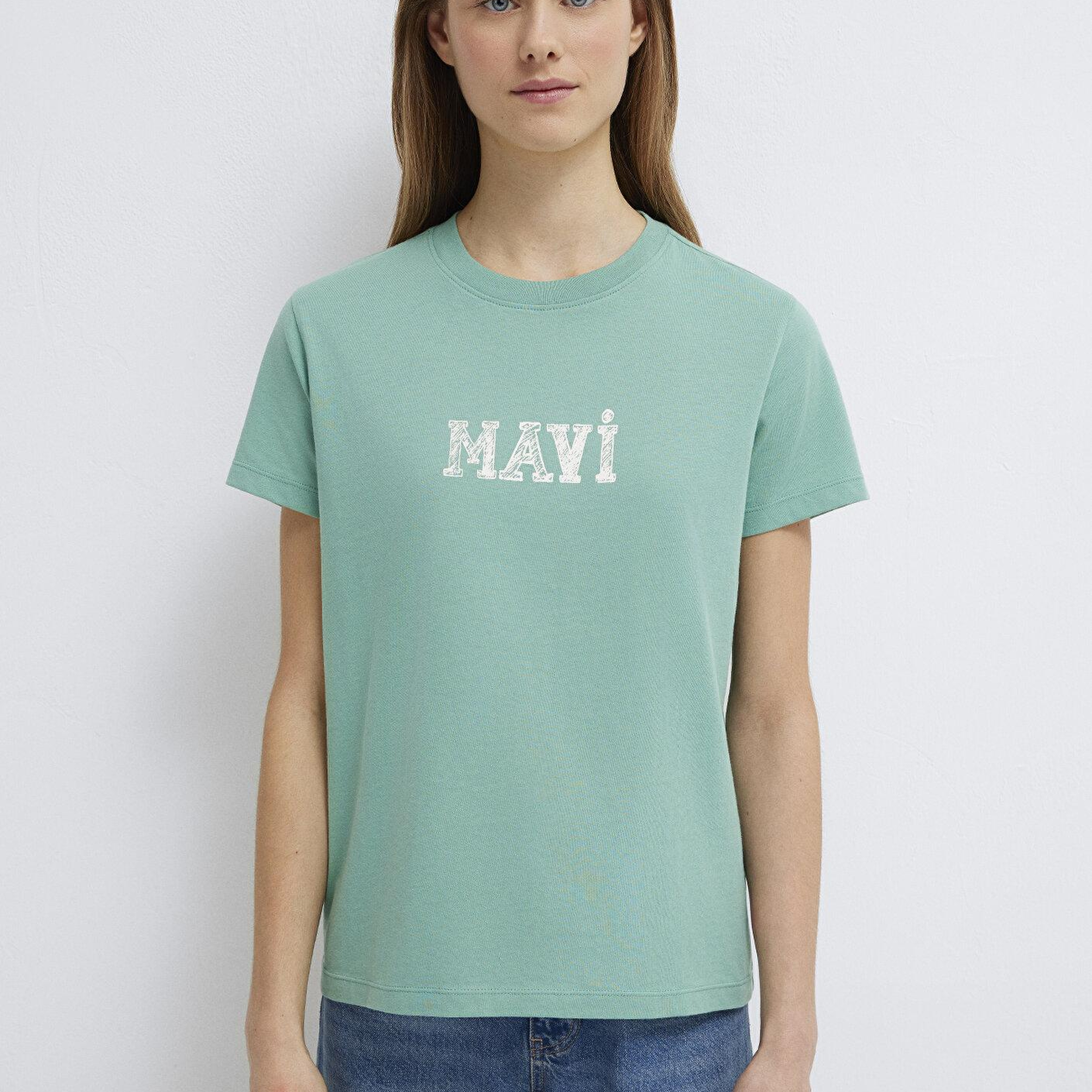 Mavi Mavi Baskılı Yeşil Tişört Regular Fit / Normal Kesim 1612232-71480