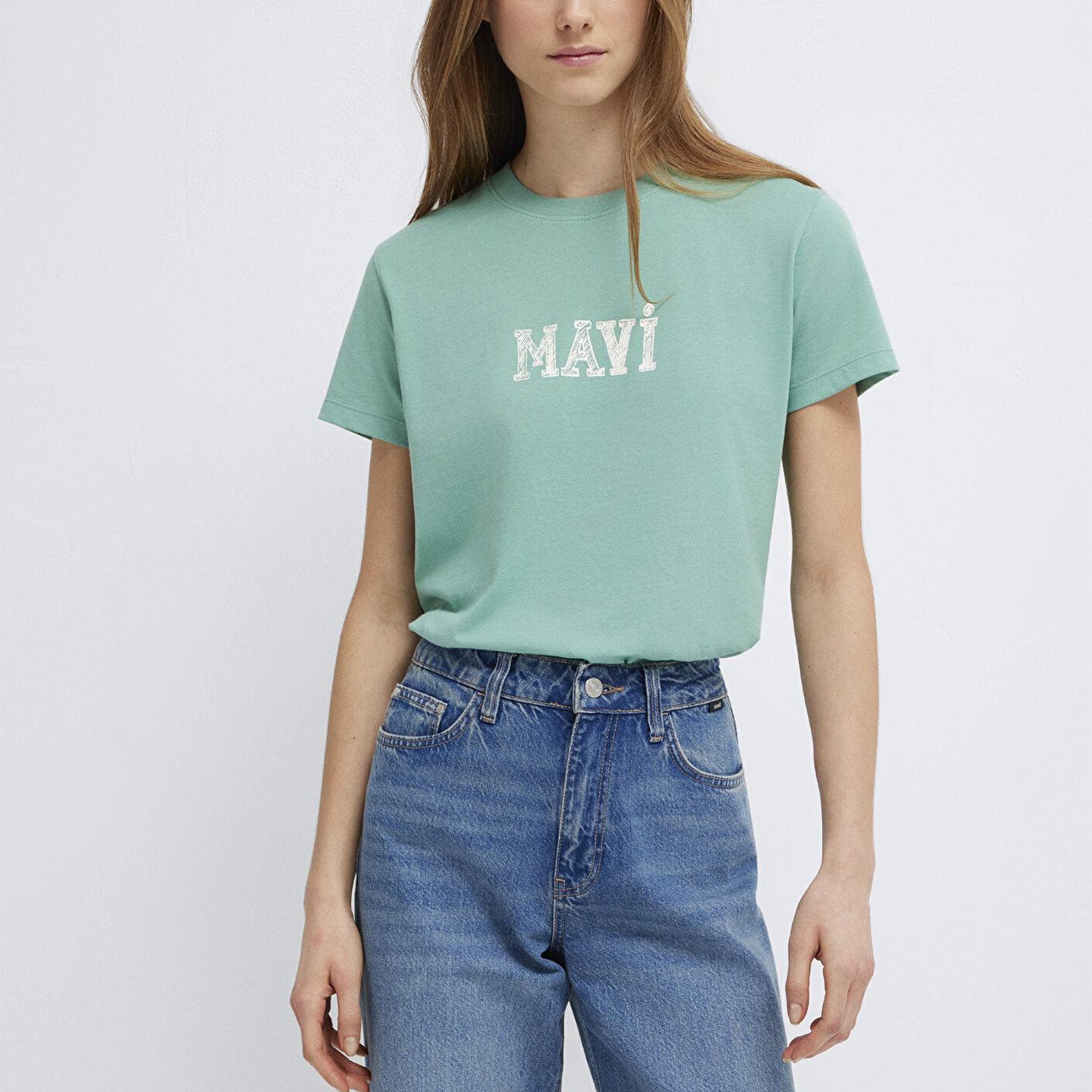 Mavi Mavi Baskılı Yeşil Tişört Regular Fit / Normal Kesim 1612232-71480