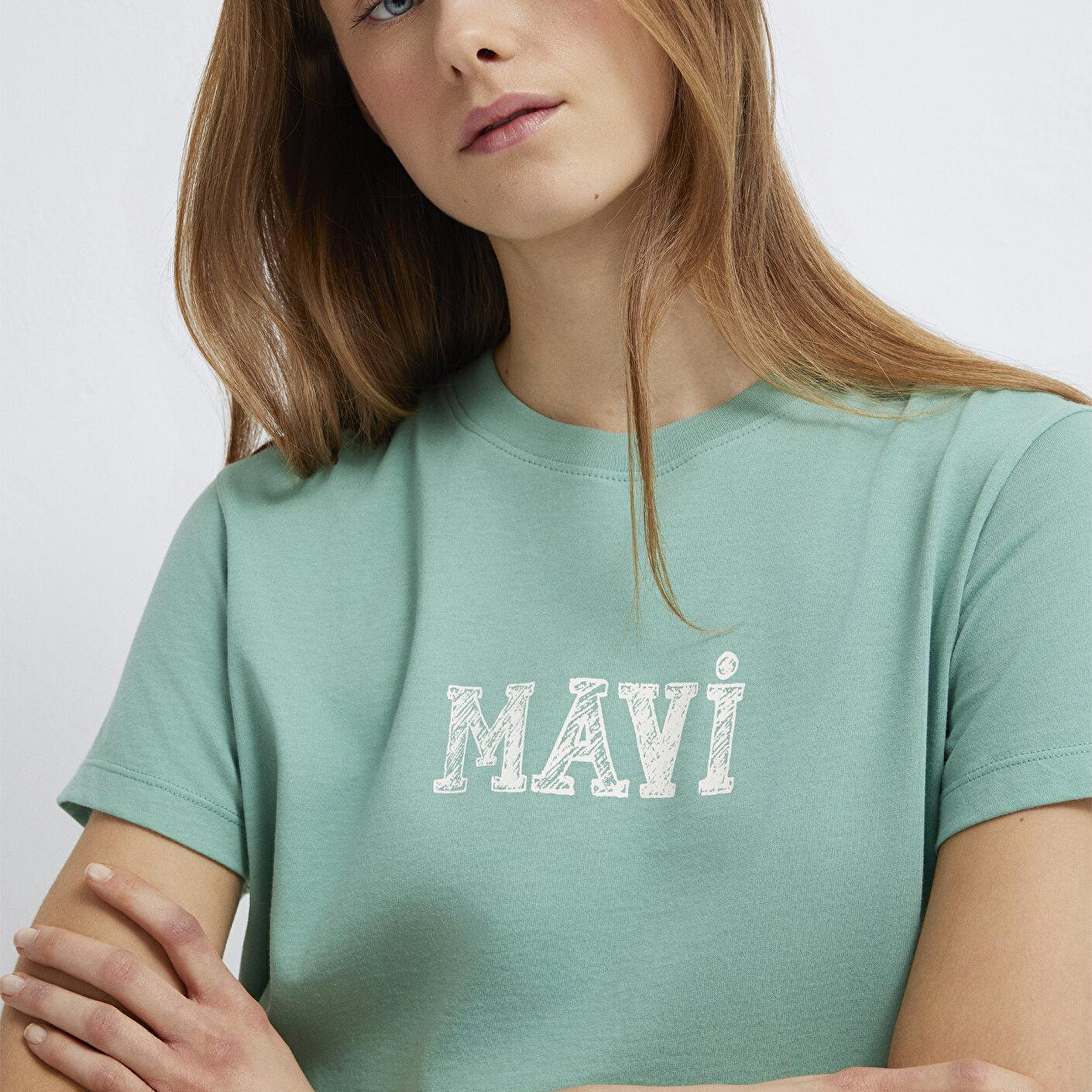 Mavi Mavi Baskılı Yeşil Tişört Regular Fit / Normal Kesim 1612232-71480