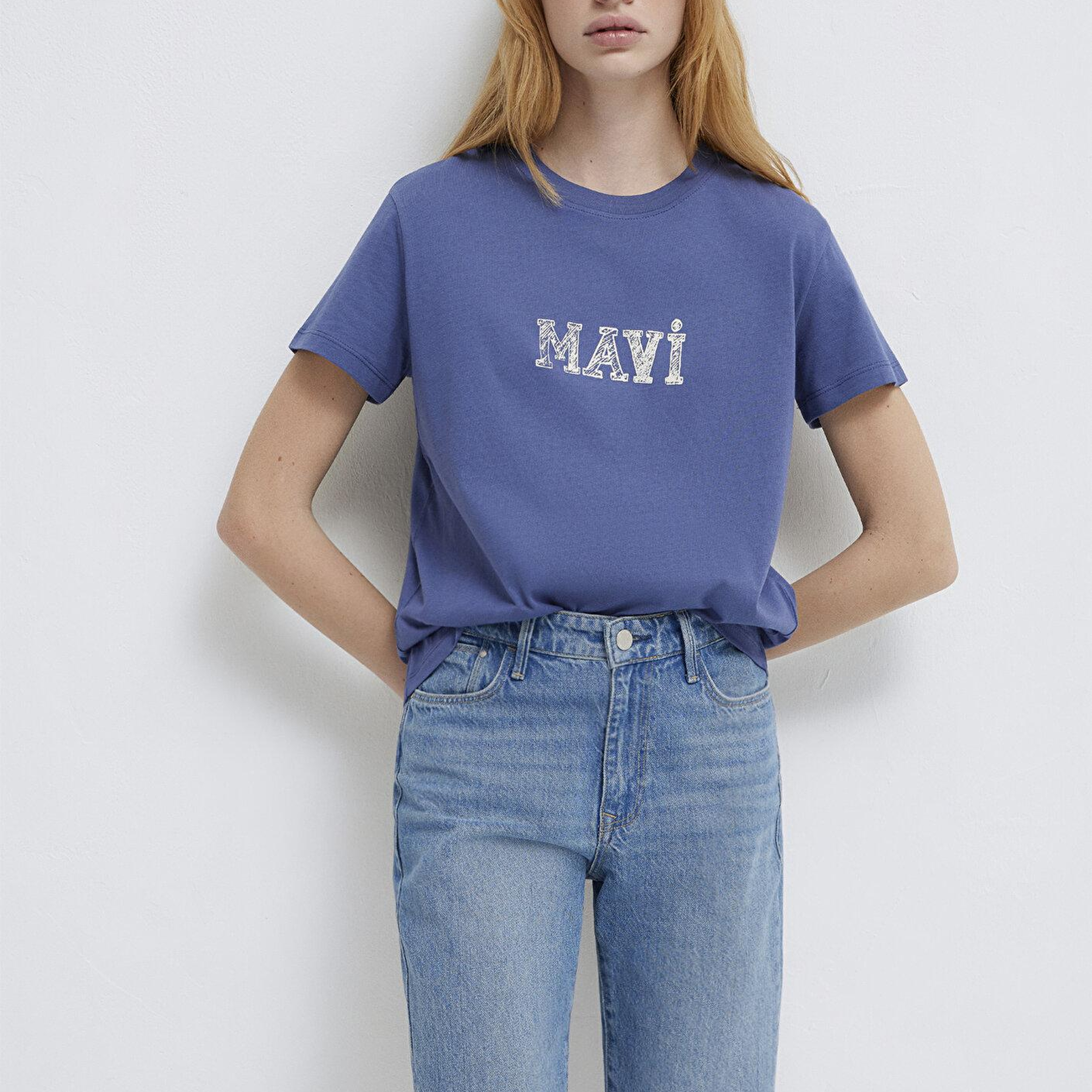 Mavi Mavi Baskılı Mavi Tişört Regular Fit / Normal Kesim 1612232-70757