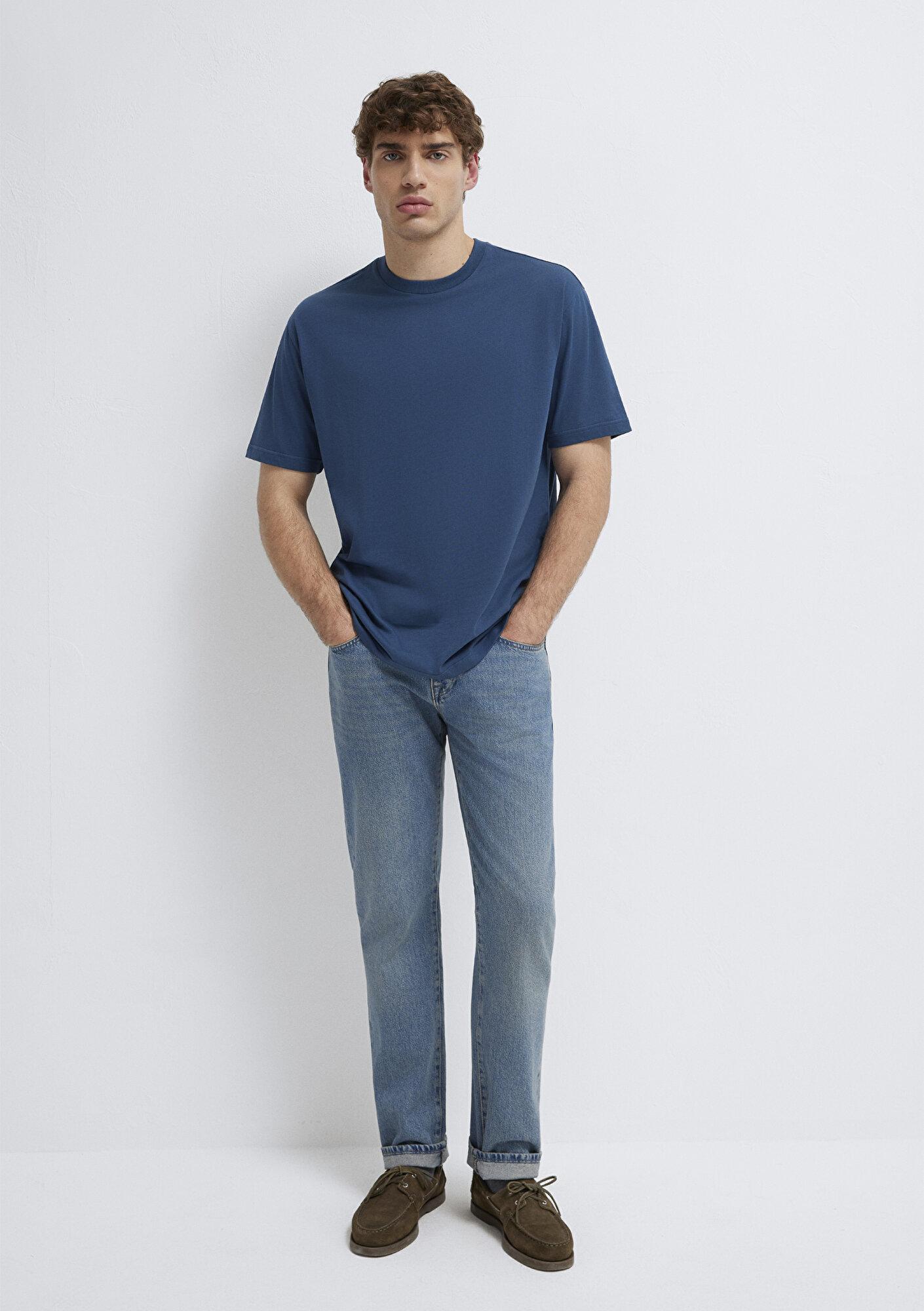 Mavi 2li Erkek Basic Tişört Loose Fit / Bol Rahat Kesim 0612317-90609