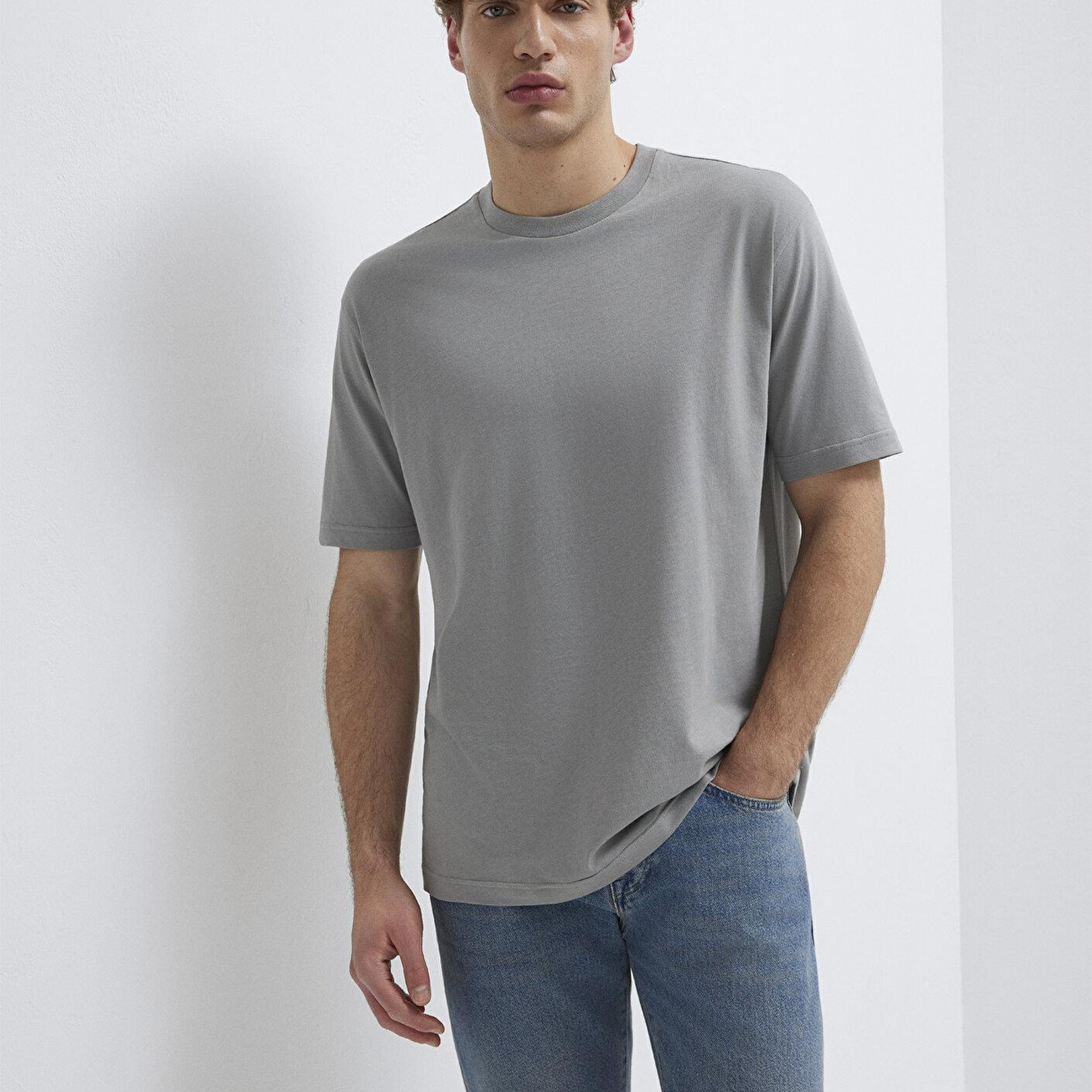 Mavi 2li Erkek Basic Tişört Loose Fit / Bol Rahat Kesim 0612317-90609