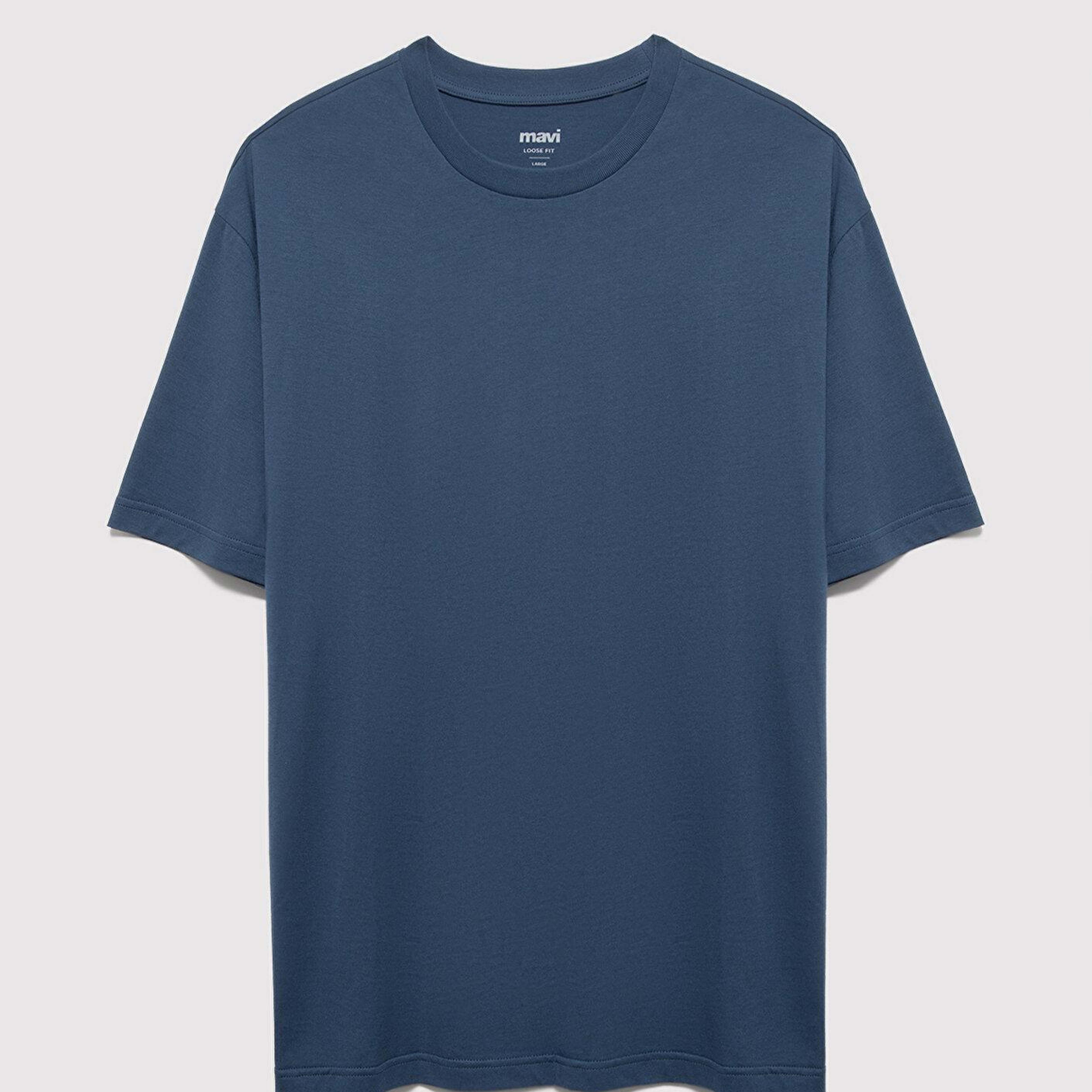Mavi 2li Erkek Basic Tişört Loose Fit / Bol Rahat Kesim 0612317-90609
