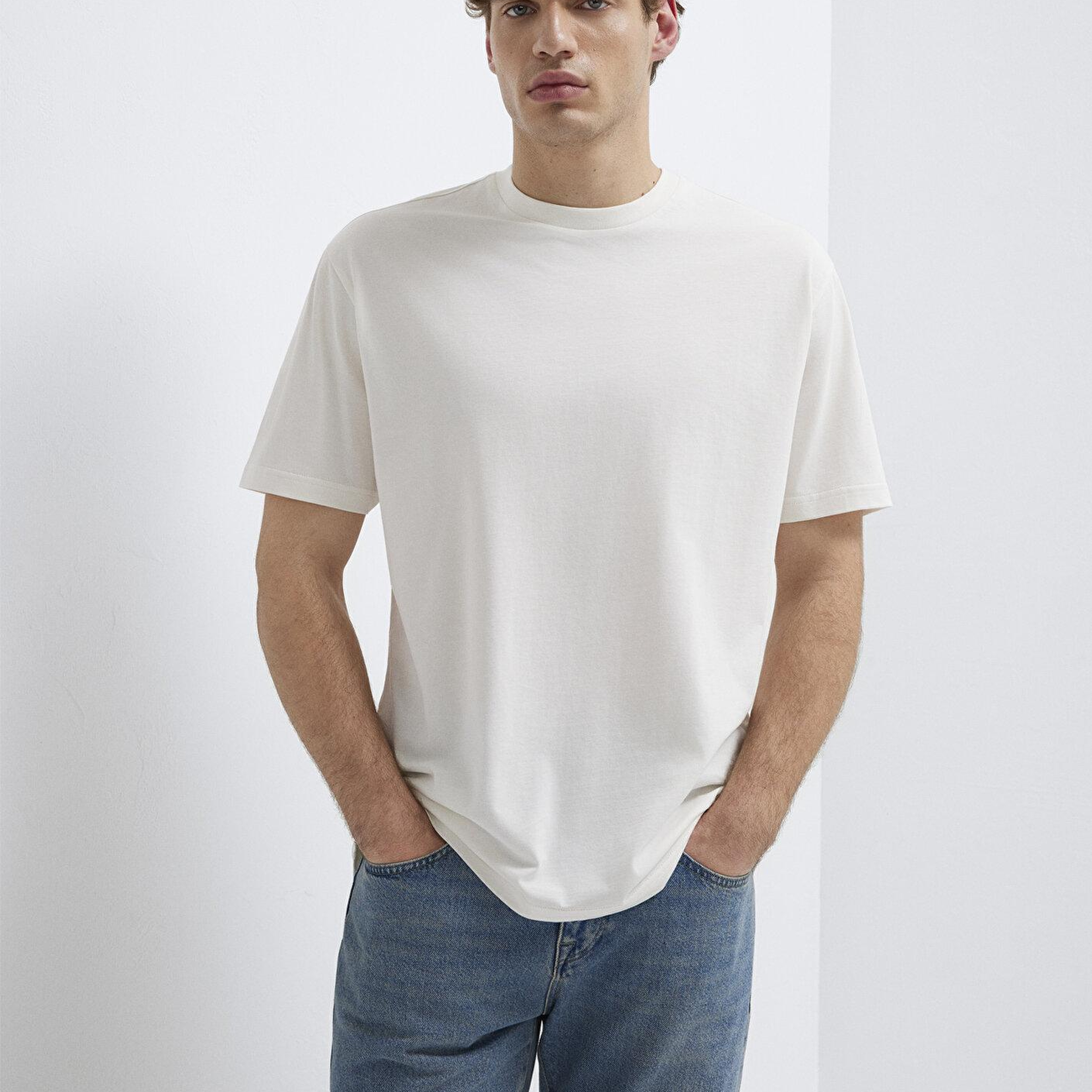 Mavi 3lü Erkek Basic Tişört Loose Fit / Bol Rahat Kesim 0612315-87831