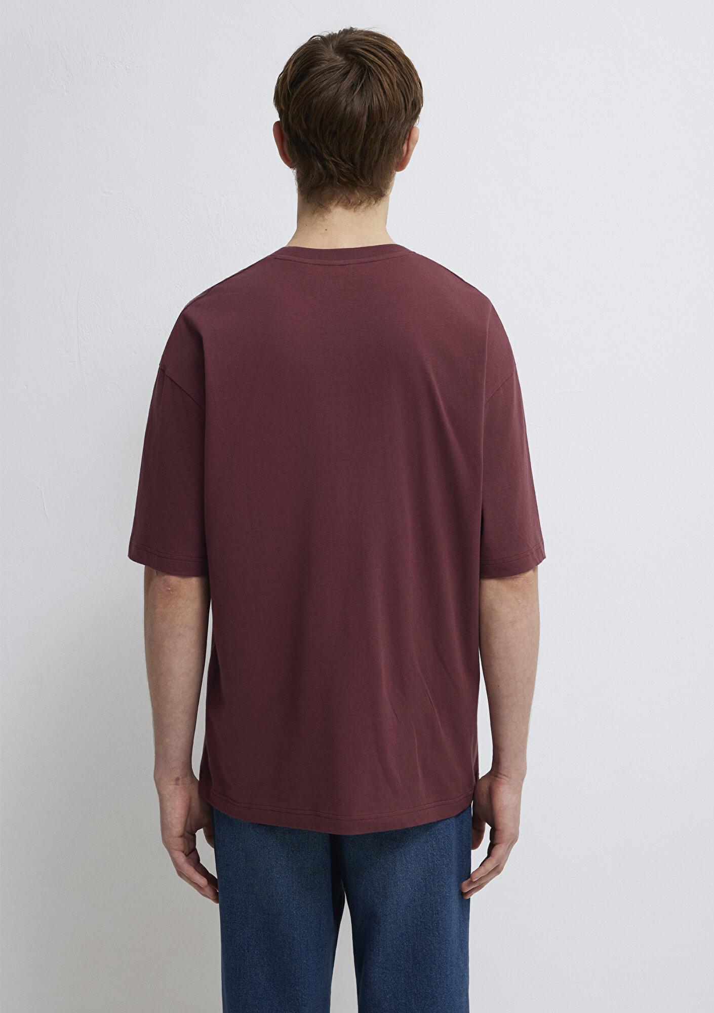 Mavi Mavi Baskılı Bordo Tişört Oversize / Geniş Kesim 0613211-70396