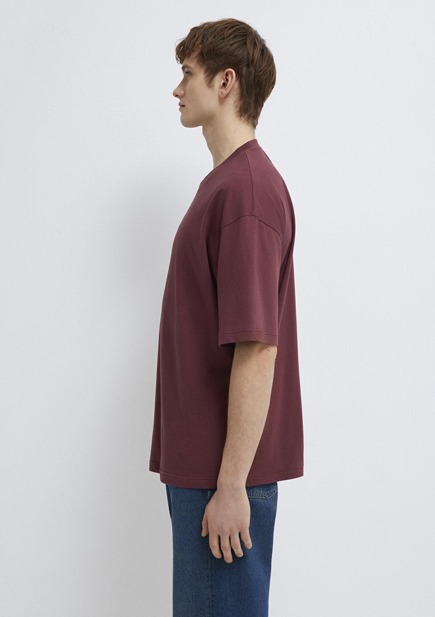 Mavi Mavi Baskılı Bordo Tişört Oversize / Geniş Kesim 0613211-70396