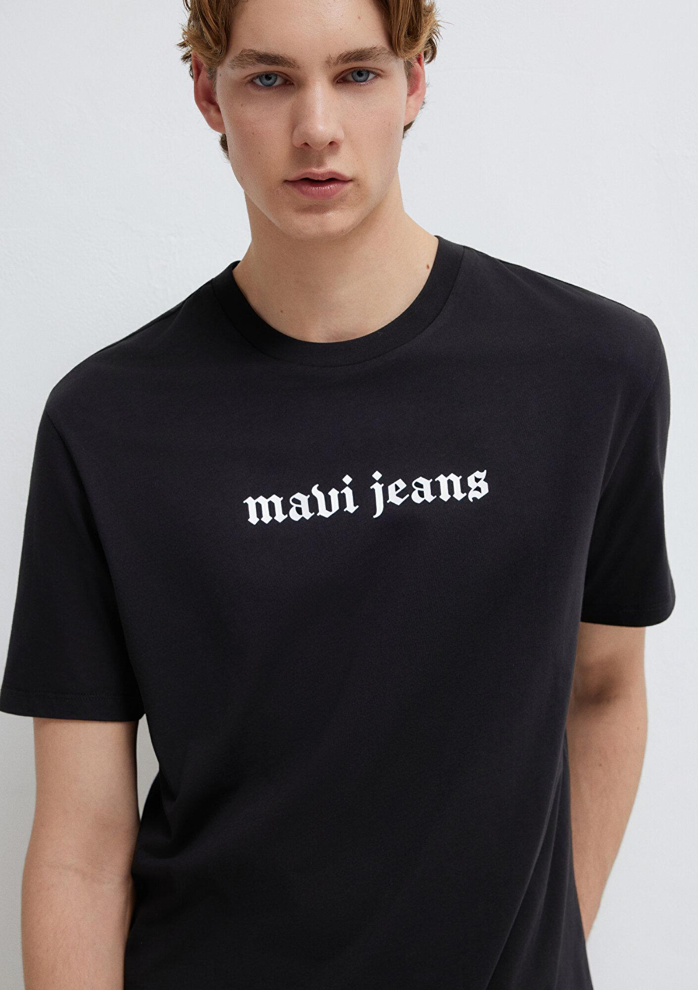 Mavi Mavi Jeans Baskılı Siyah Tişört Loose Fit / Bol Rahat Kesim 0613201-900