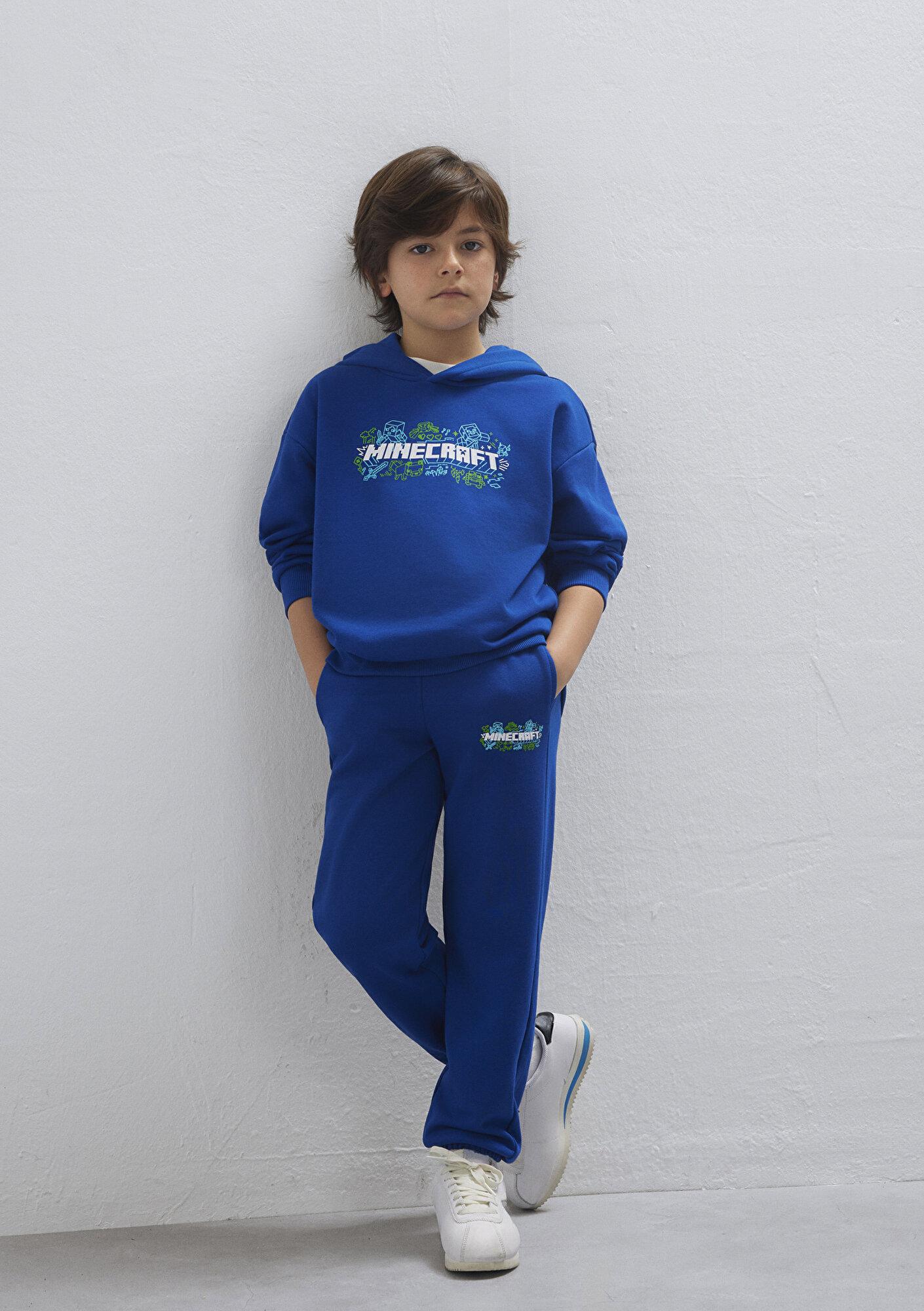 Mavi Minecraft Baskılı Mavi Eşofman Altı 6010032-70907