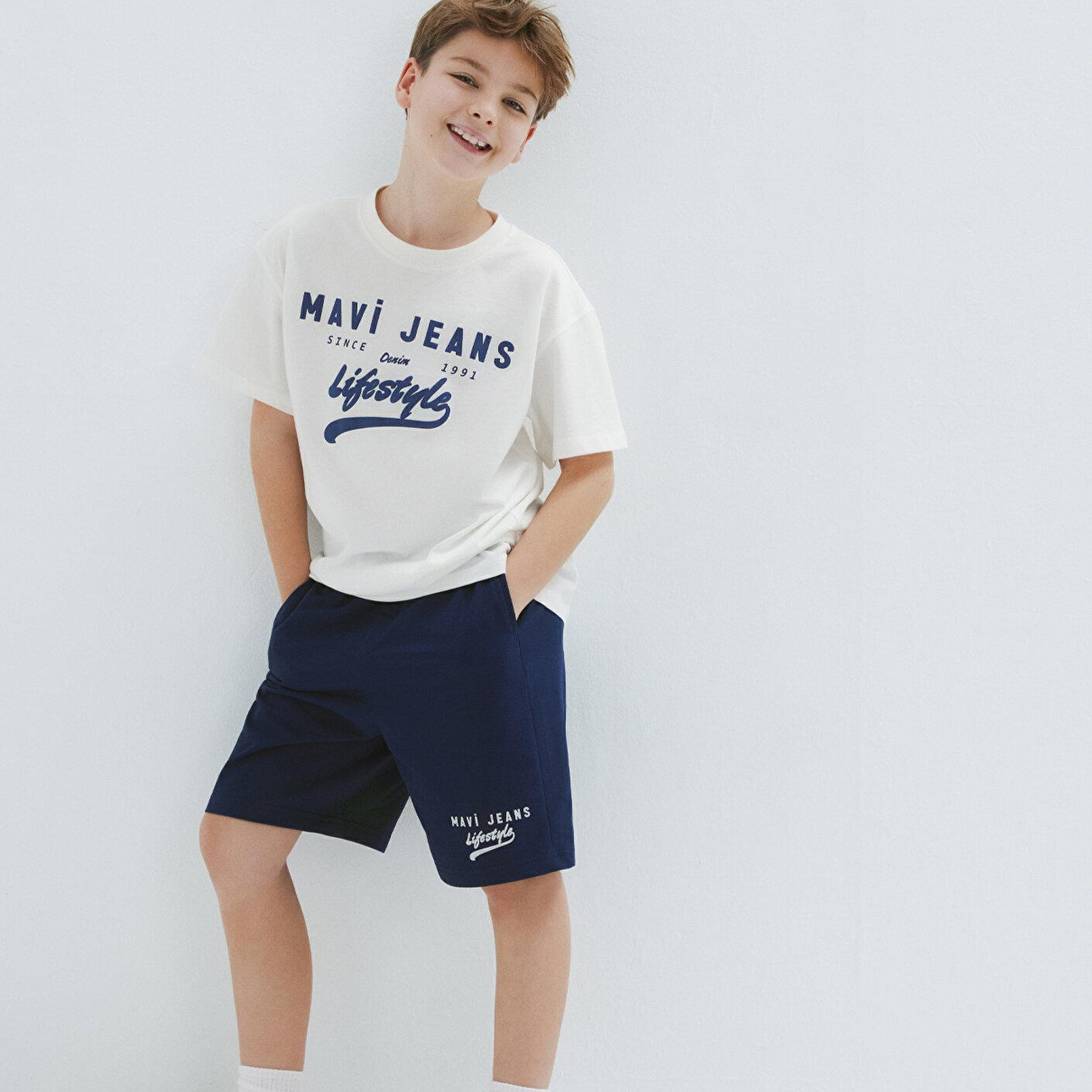 Mavi Mavi Jeans Baskılı Lacivert Şort 6410019-70491