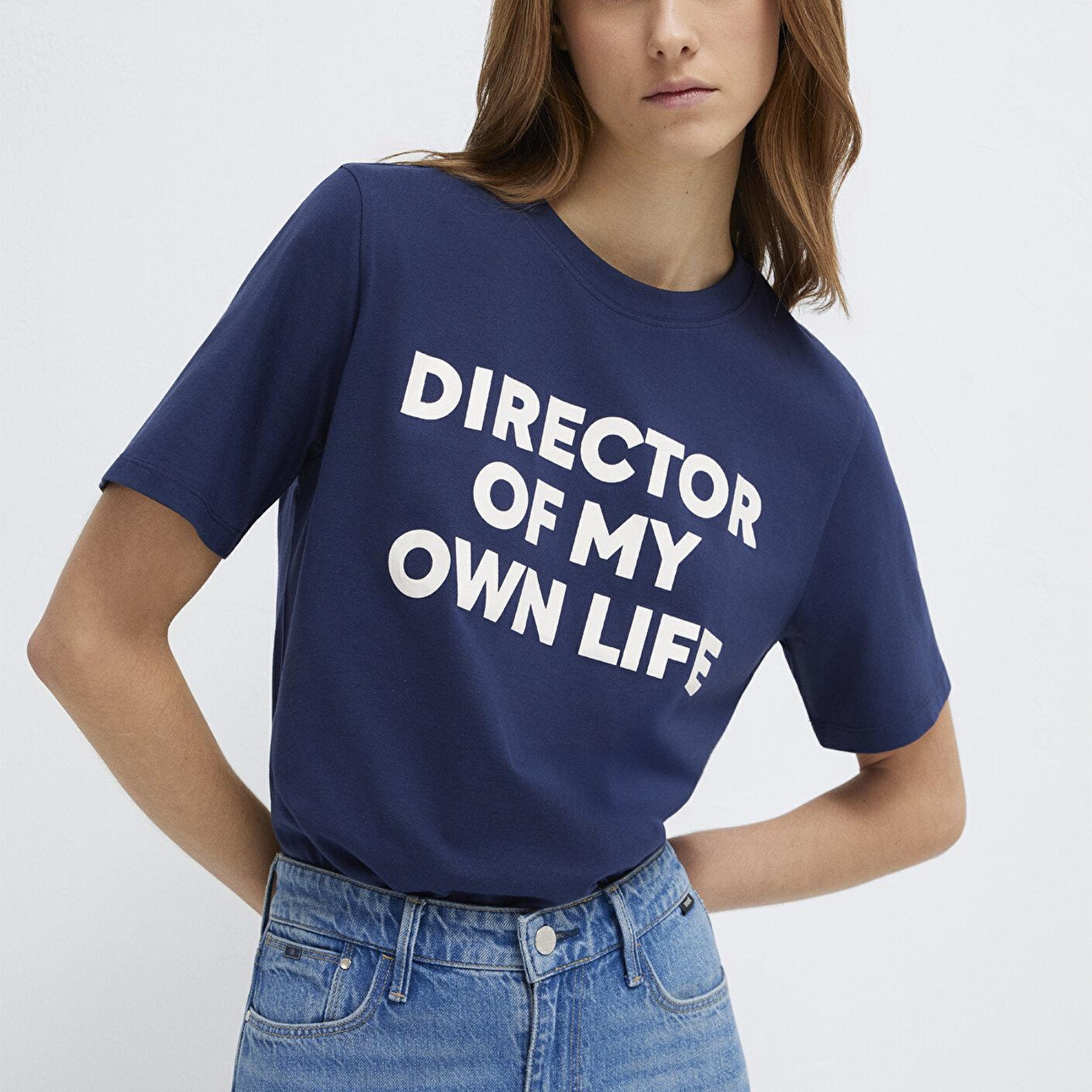 Mavi Slogan Baskılı Lacivert Tişört Regular Fit / Normal Kesim 1613733-70492