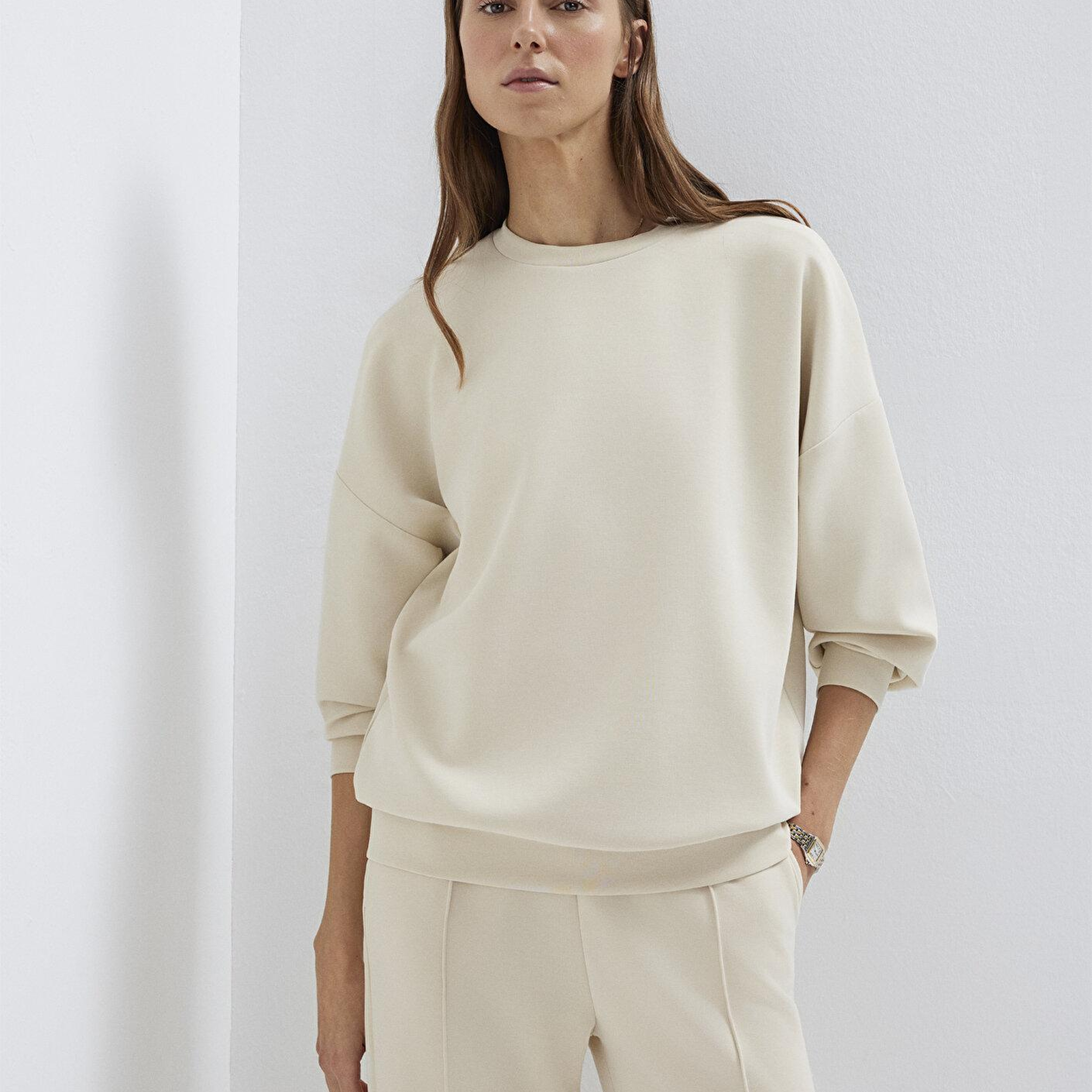 Mavi Soft-Premium Ekru (TENCEL™) Modal Karışımlı Sweatshirt 168837-70065