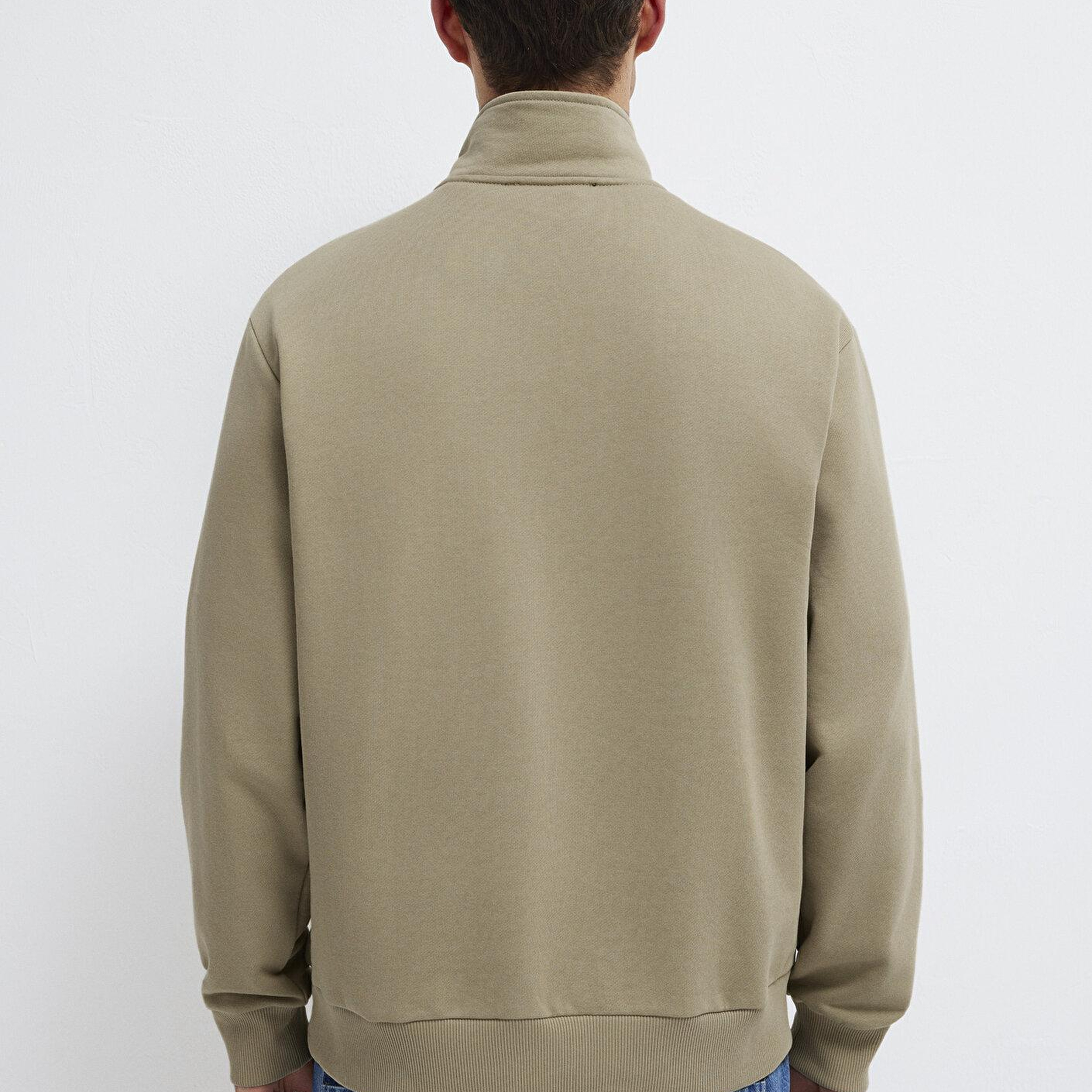 Mavi Yarı Fermuarlı Basic Bej Sweatshirt 0S10419-70204