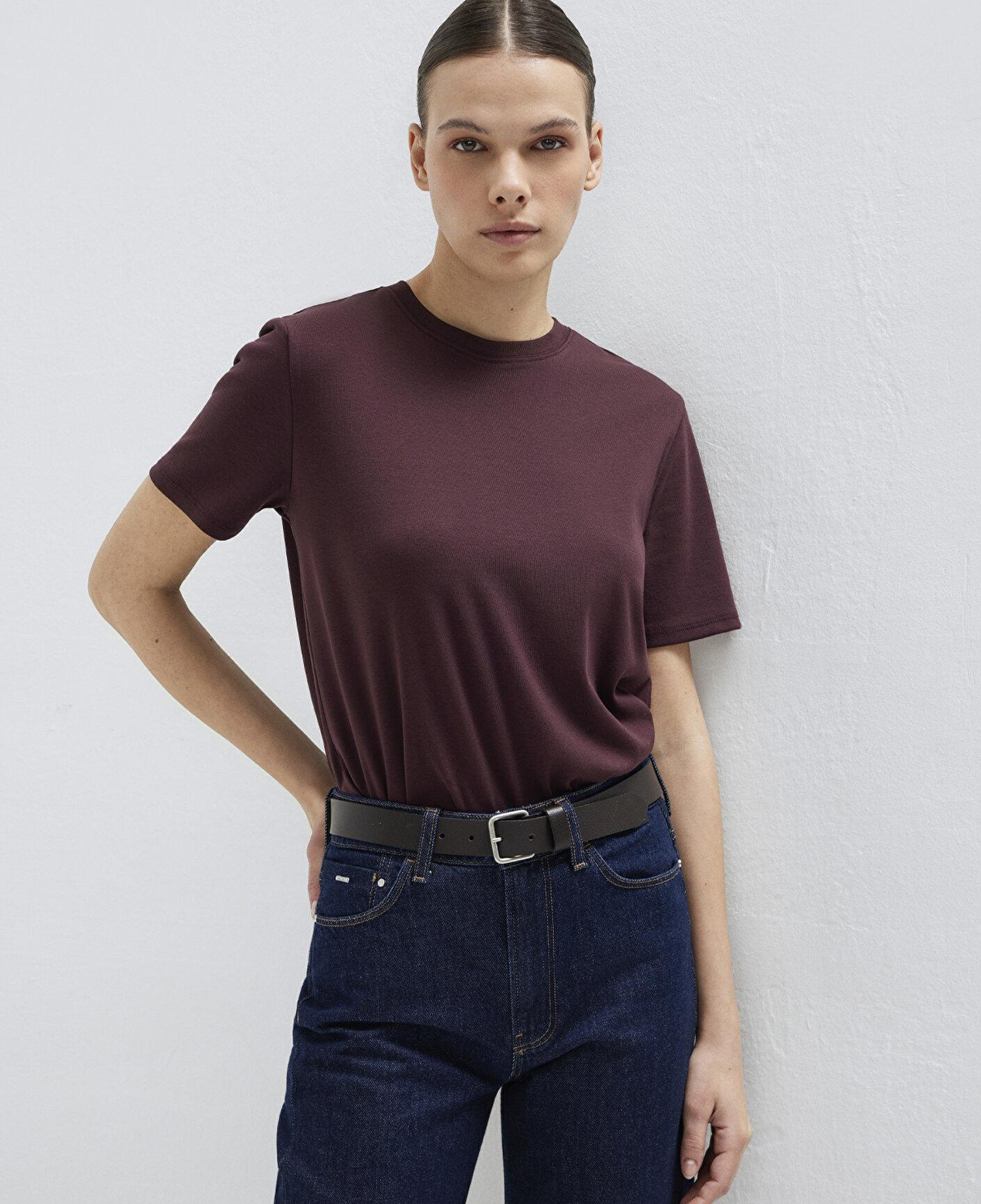 Mavi Bordo Basic Tişört Semi Slim Fit / Yarı Dar Kesim 1612916-70223
