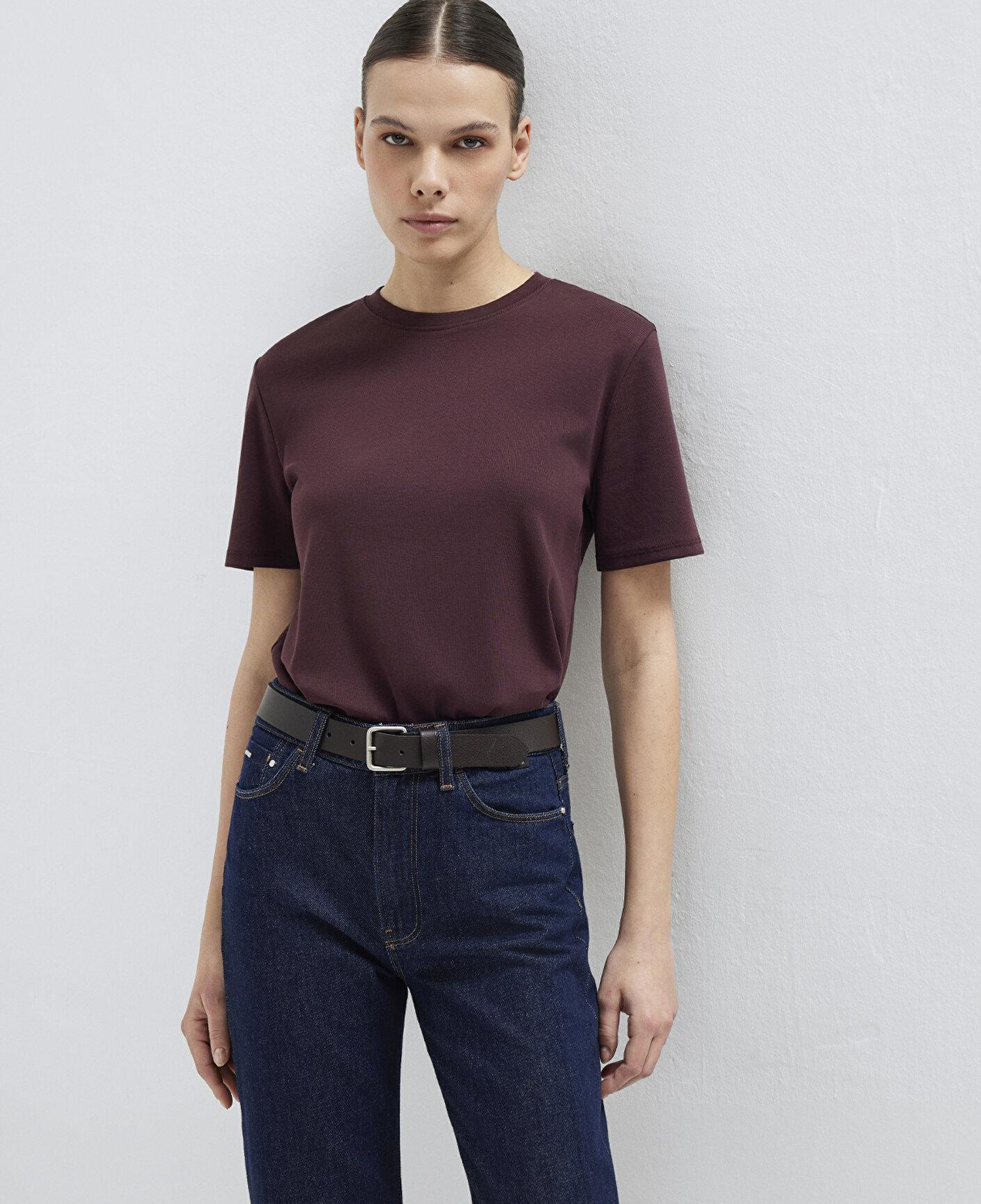 Mavi Bordo Basic Tişört Semi Slim Fit / Yarı Dar Kesim 1612916-70223