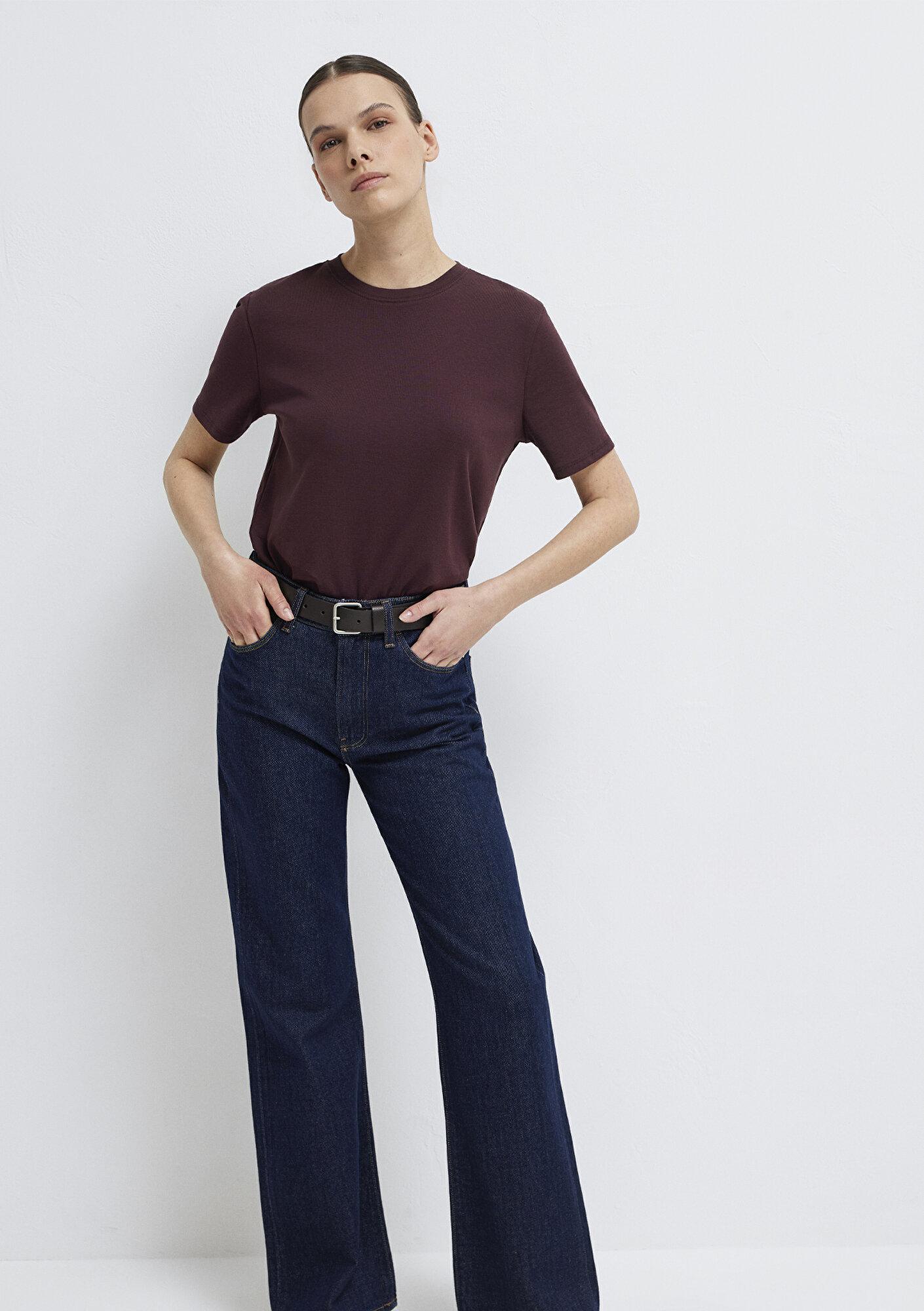 Mavi Bordo Basic Tişört Semi Slim Fit / Yarı Dar Kesim 1612916-70223
