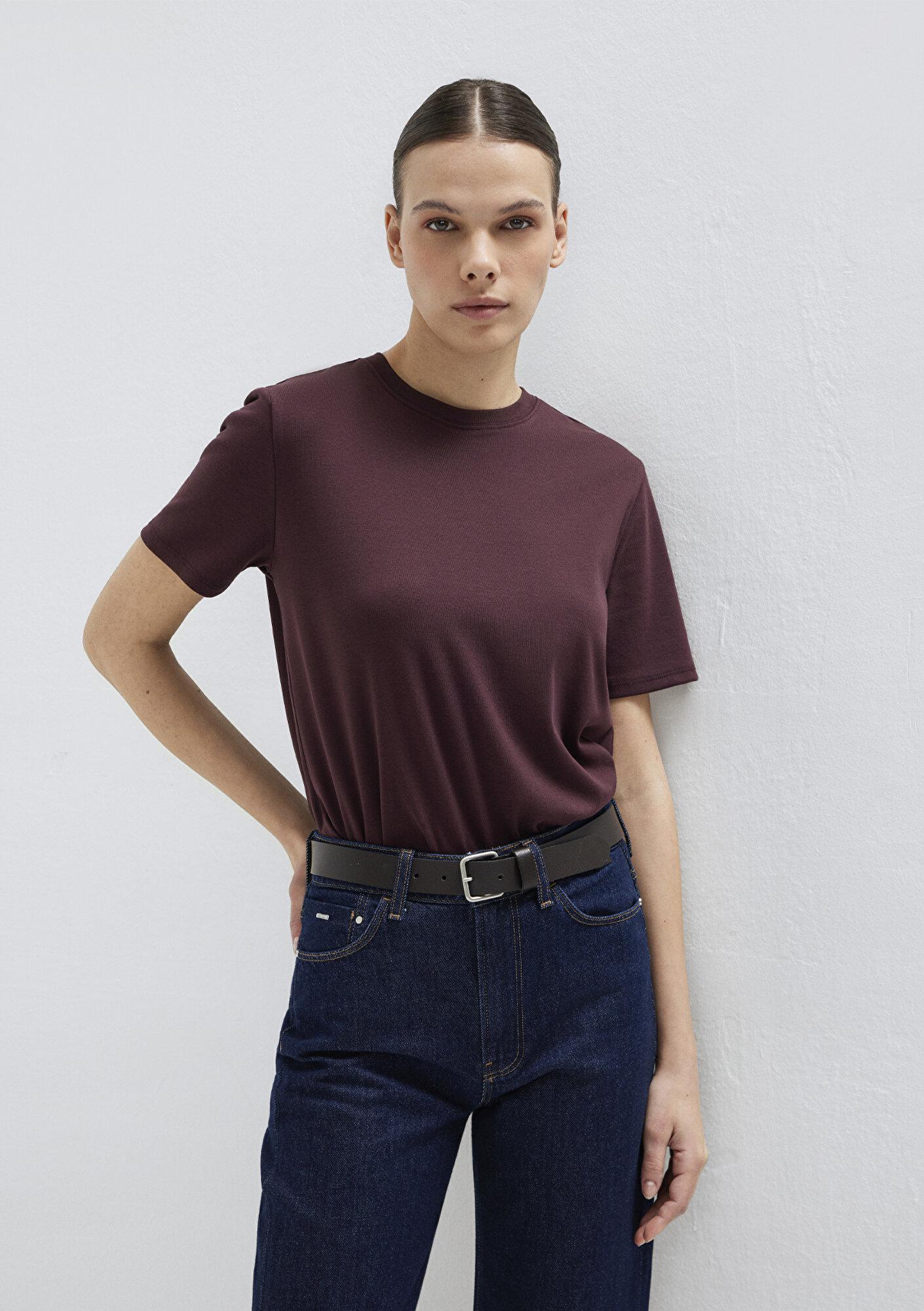 Mavi Bordo Basic Tişört Semi Slim Fit / Yarı Dar Kesim 1612916-70223