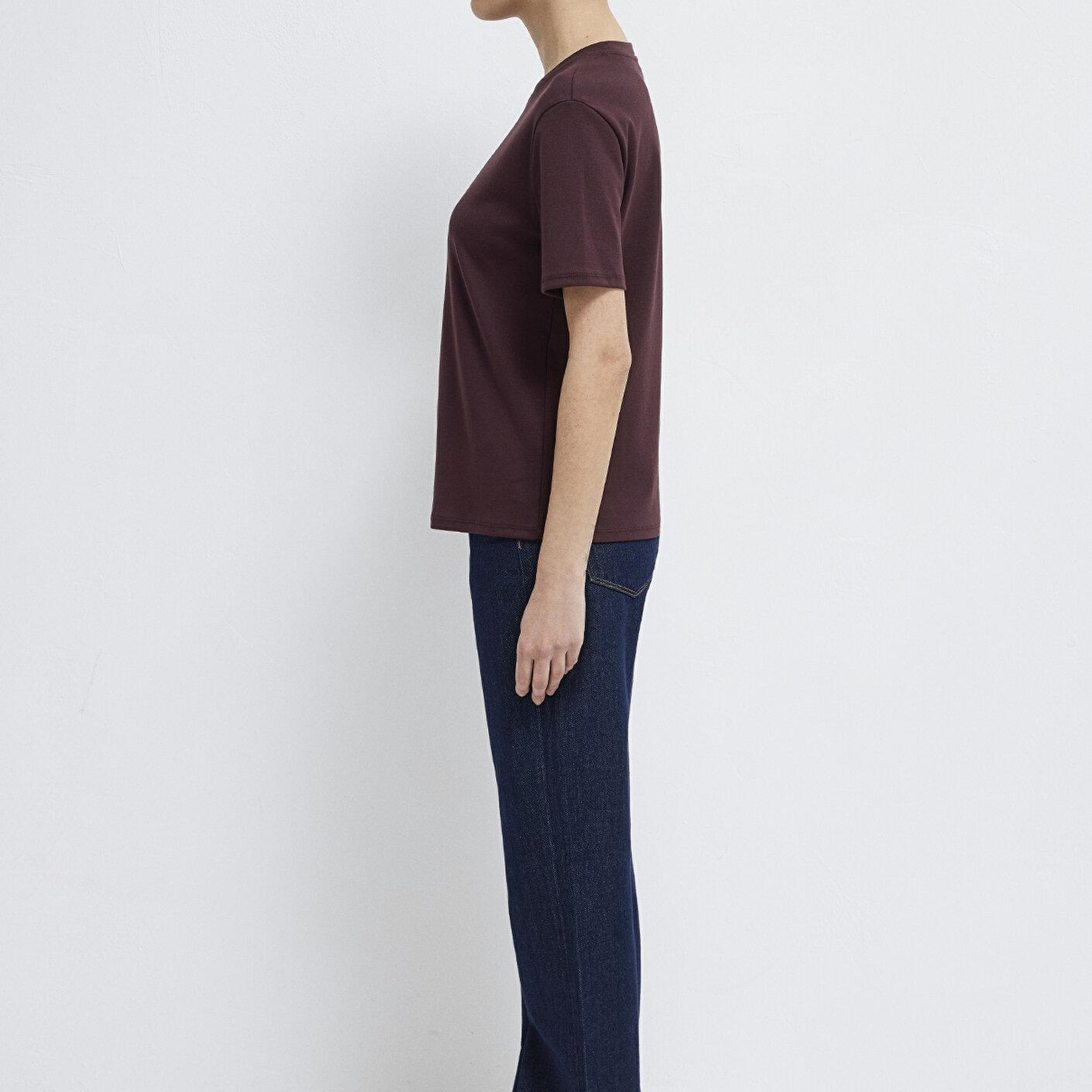 Mavi Bordo Basic Tişört Semi Slim Fit / Yarı Dar Kesim 1612916-70223