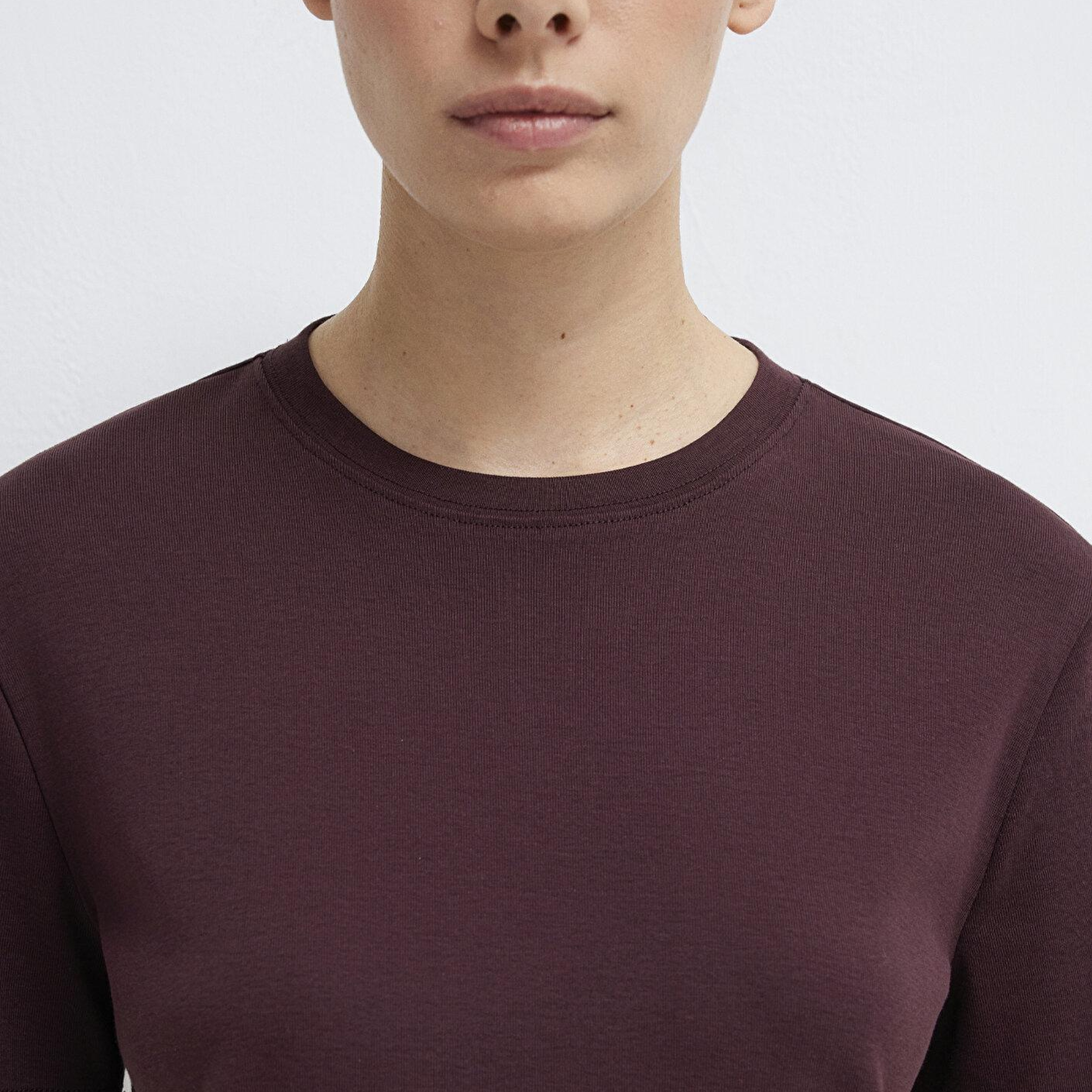 Mavi Bordo Basic Tişört Semi Slim Fit / Yarı Dar Kesim 1612916-70223