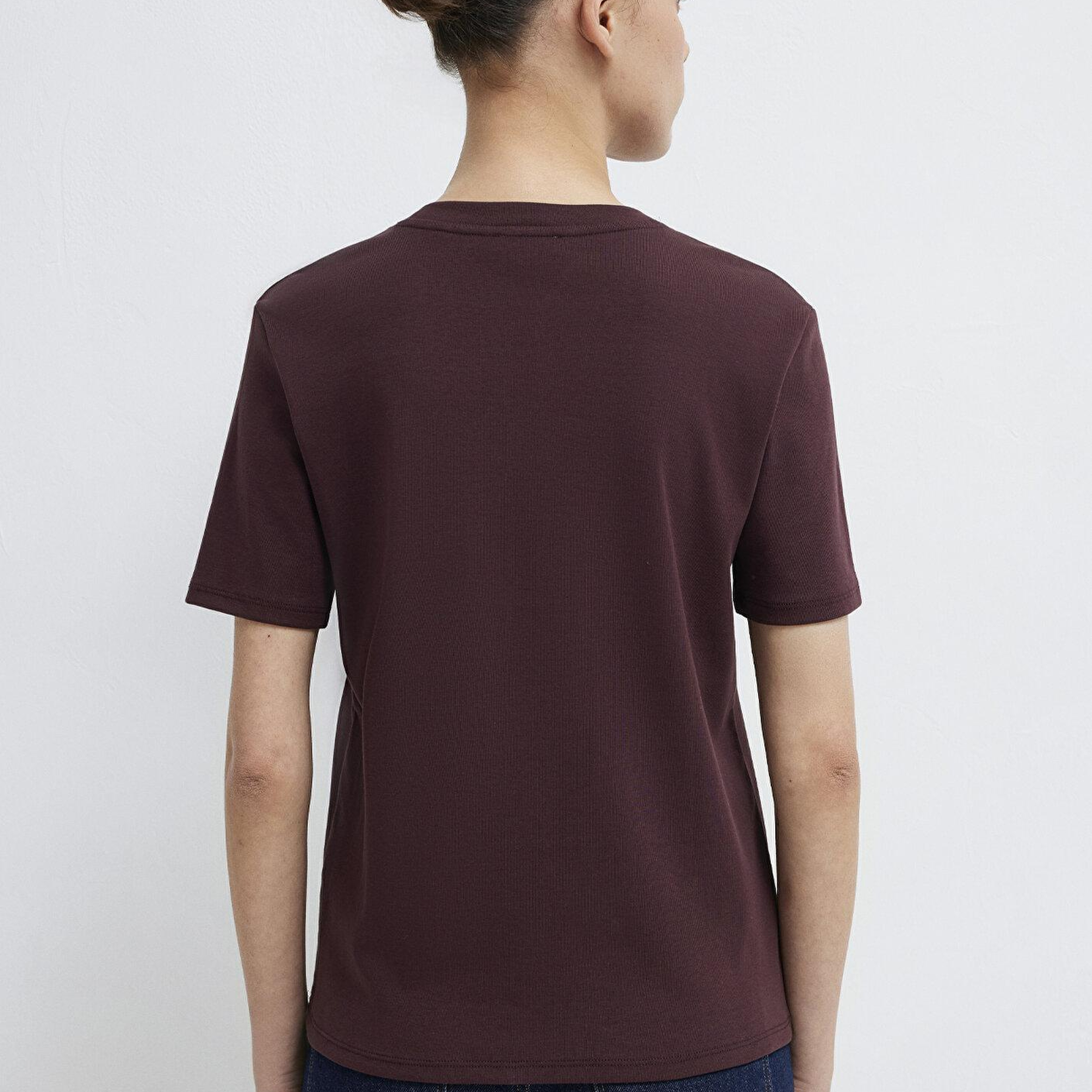 Mavi Bordo Basic Tişört Semi Slim Fit / Yarı Dar Kesim 1612916-70223