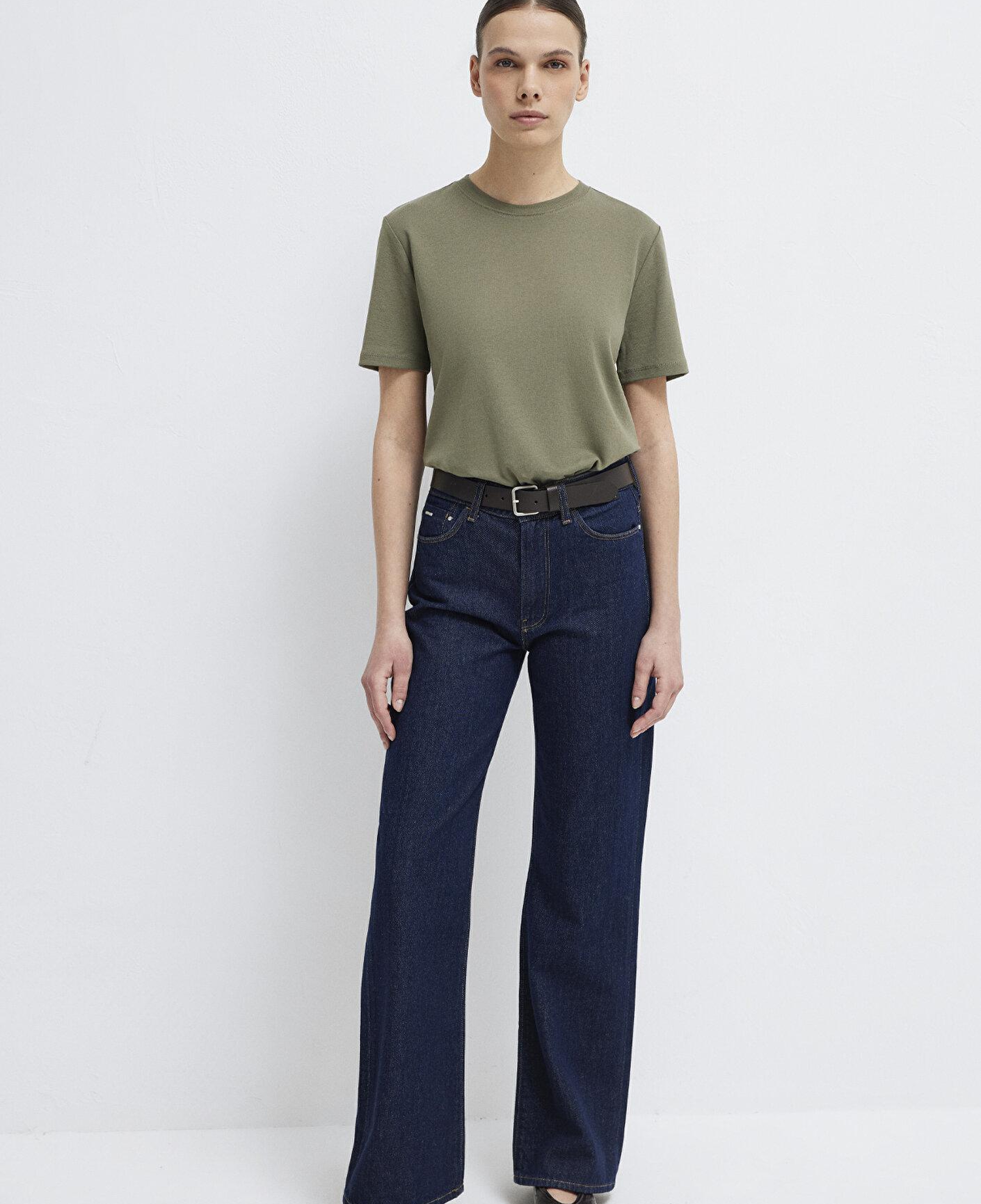 Mavi Yeşil Basic Tişört Semi Slim Fit / Yarı Dar Kesim 1612916-86961